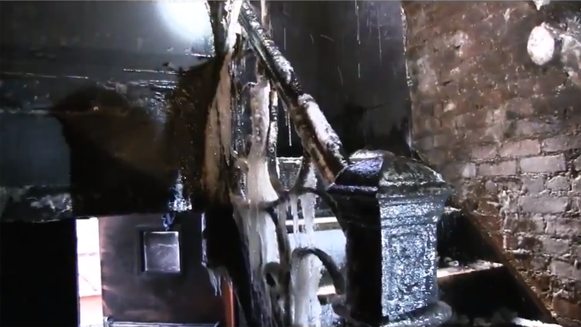 The inside of a Bronx building that was devastated by fire Thursday night.