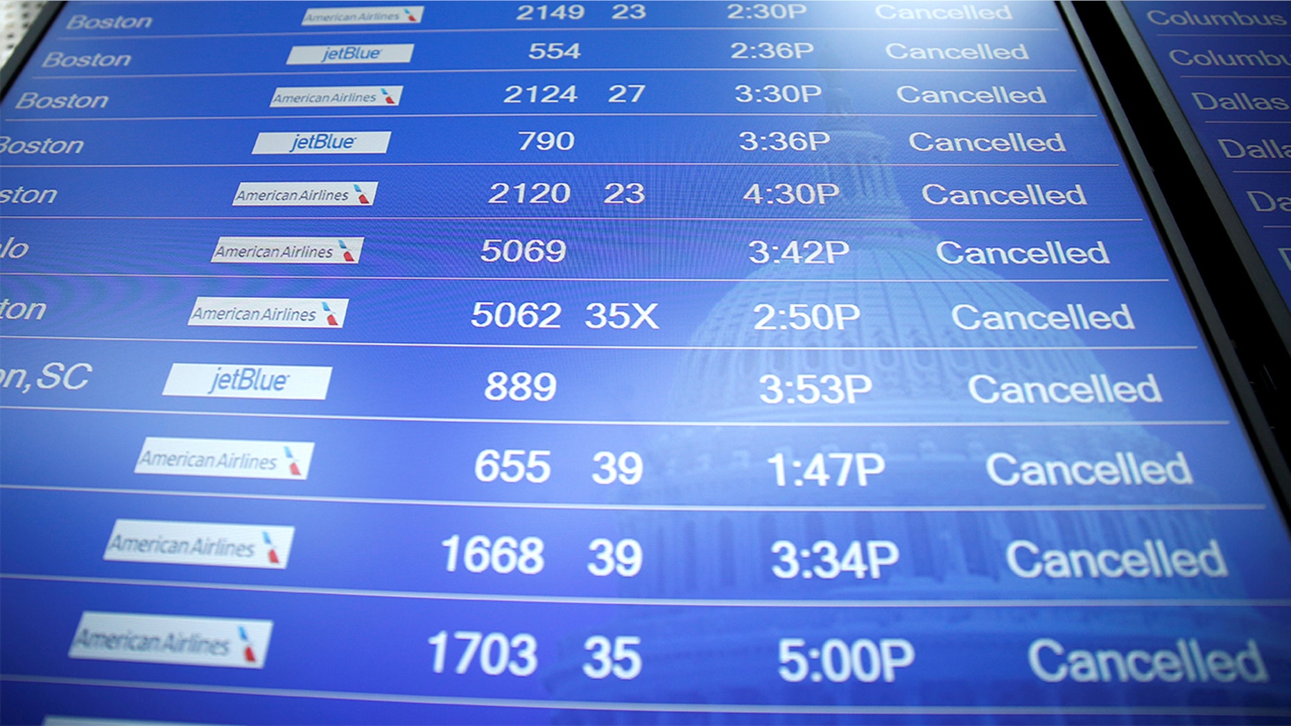 As the Northeast gets hit by another brutal winter storm, hundreds of flights have been delayed or cancelled.