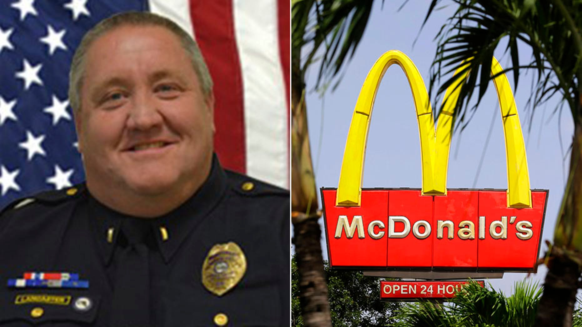 Lt. Tim Lancaster, of the Palm Bay Police Department, claims that he was denied service at a Florida McDonald's restaurant for being a police officer.