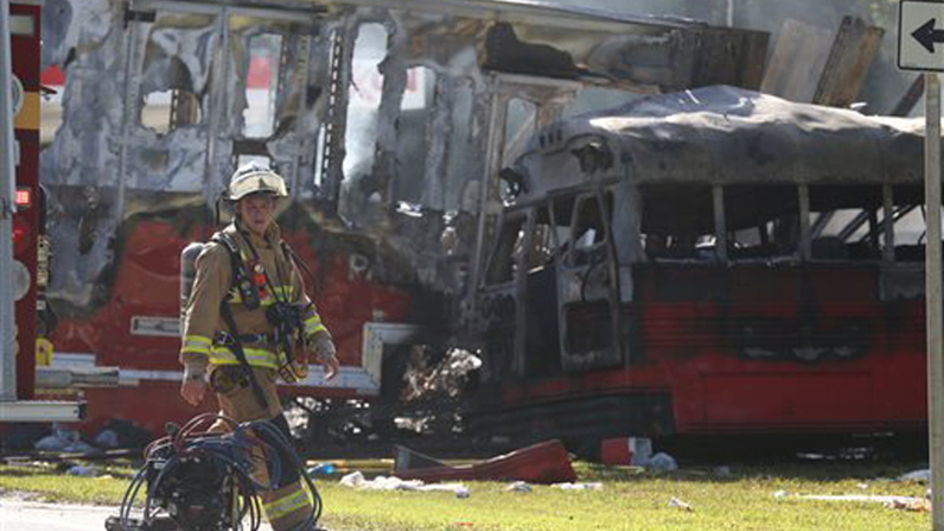 Wakulla County first responders work on the scene of an accident on Saturday, July 2, 2016 in Wakulla, Fla.