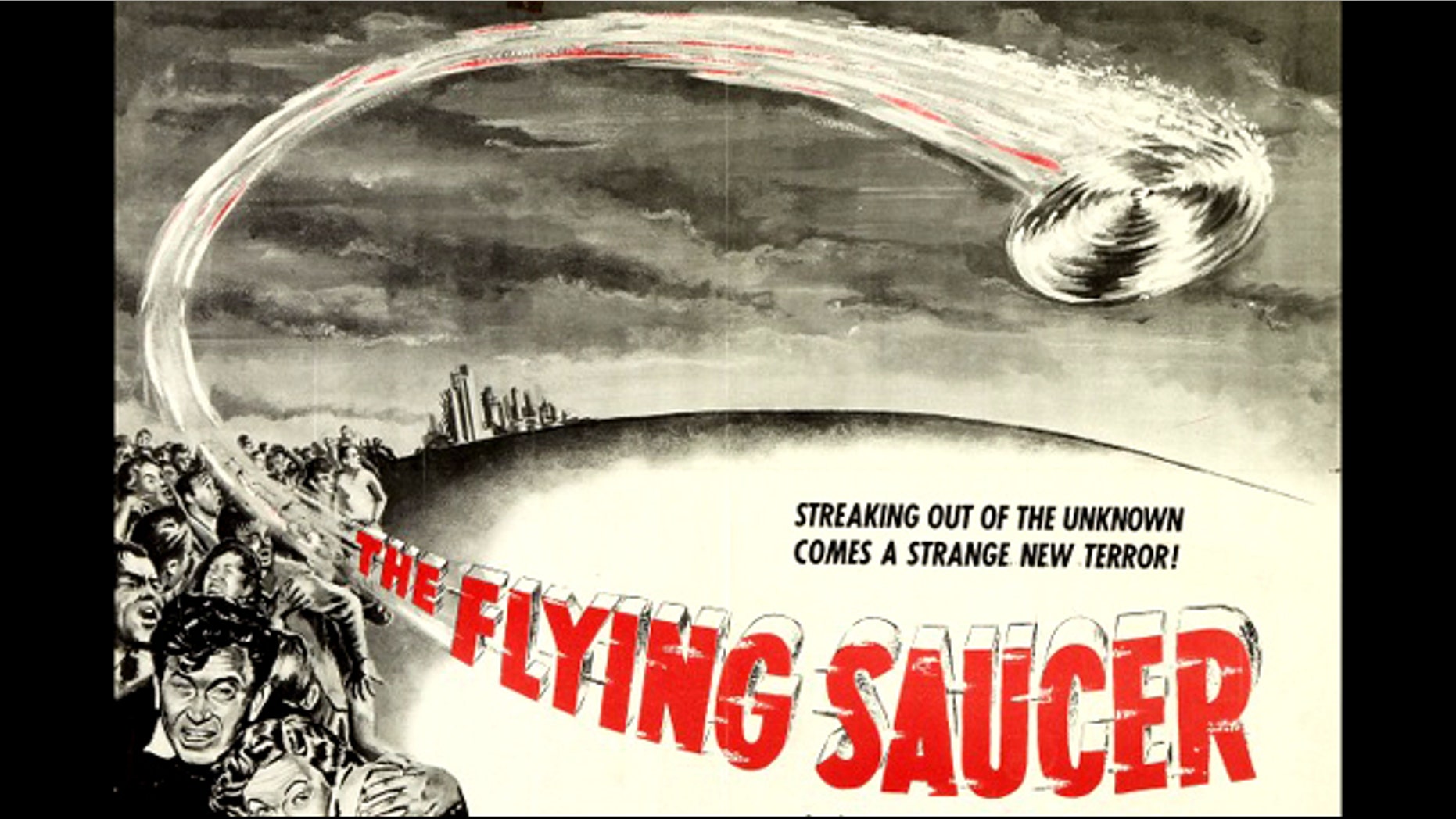 Promotional poster for the 1950 film "The Flying Saucer."
