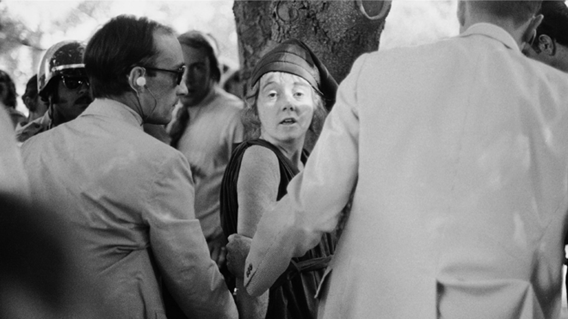 Sept. 5, 1975 file photo shows Secret Service agents put handcuffs on Lynette "Squeaky" Fromme after she pointed at President Gerald Ford, in Sacramento, Calif.