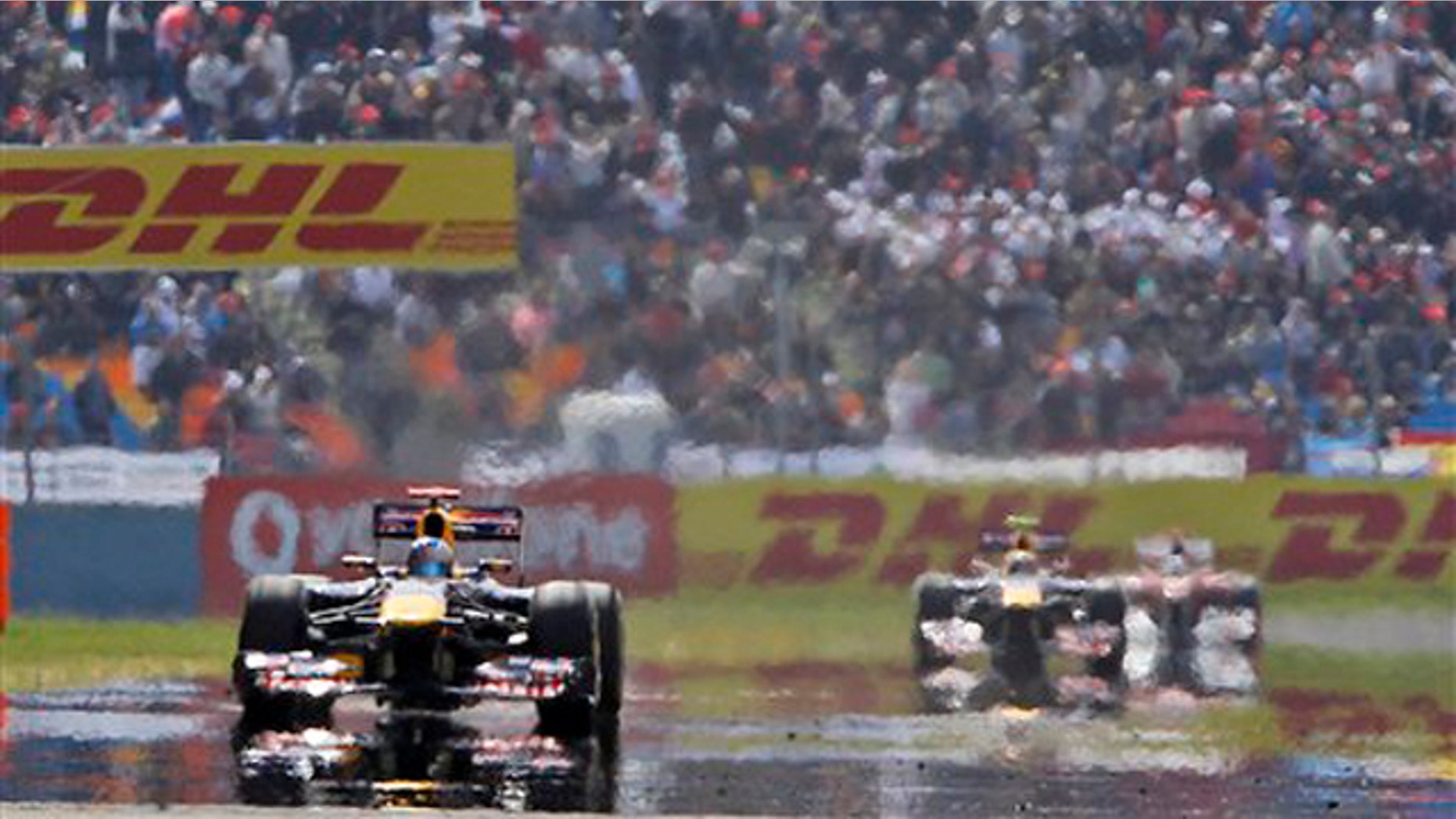 Drivers race during the Formula One Grand Prix at the Istanbul Park circuit racetrack in Istanbul, Turkey, May 8.
