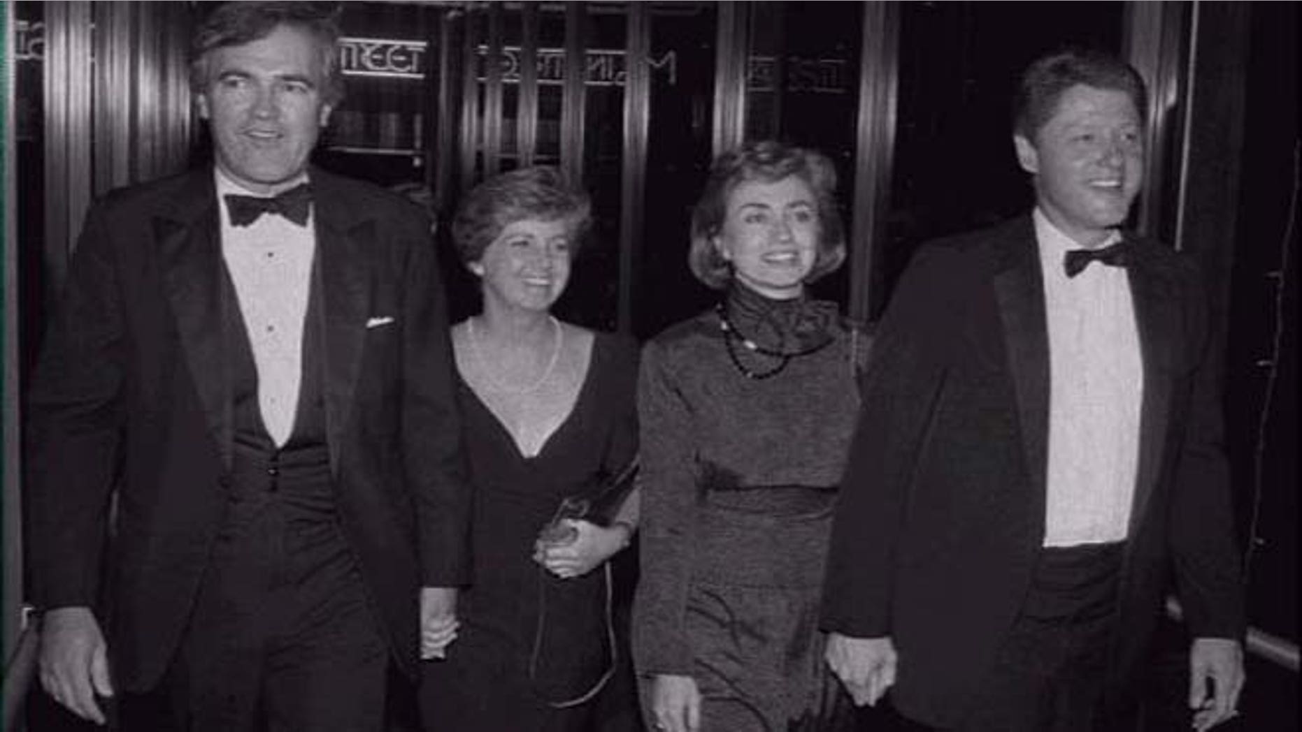 This 1988 file photo shows Vincent Foster, Lisa Foster, Hillary Clinton and then-Gov. Bill Clinton at a Little Rock theater opening.