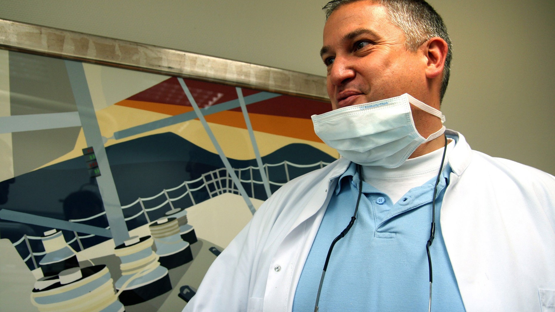 May 16, 2009: Dutch dentist, Jacobus Van Nierop, is pictured in his dental office in Chateau-Chinon, France. A French court found a Dutch dentist guilty of assault and fraud Tuesday and sentenced him to eight years in prison. (AP)
