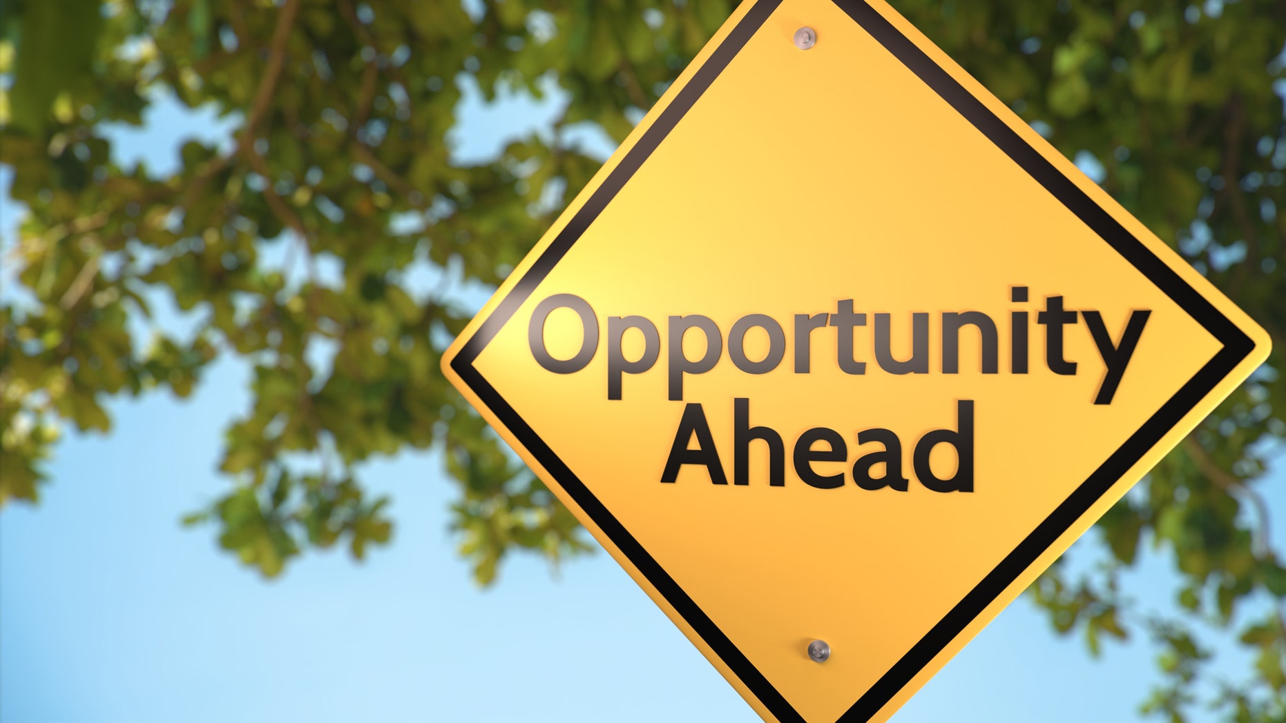 Road sign theme concepts - Opportunities. (This content is subject to copyright.) (Credit: iStock)