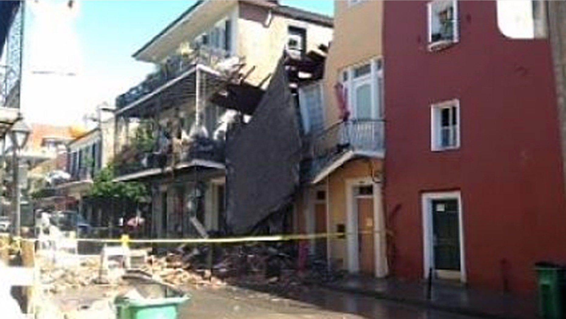 Crews in the French Quarter were working to clear away debris after an additional portion of a 200-year-old building collapsed on Wednesday.