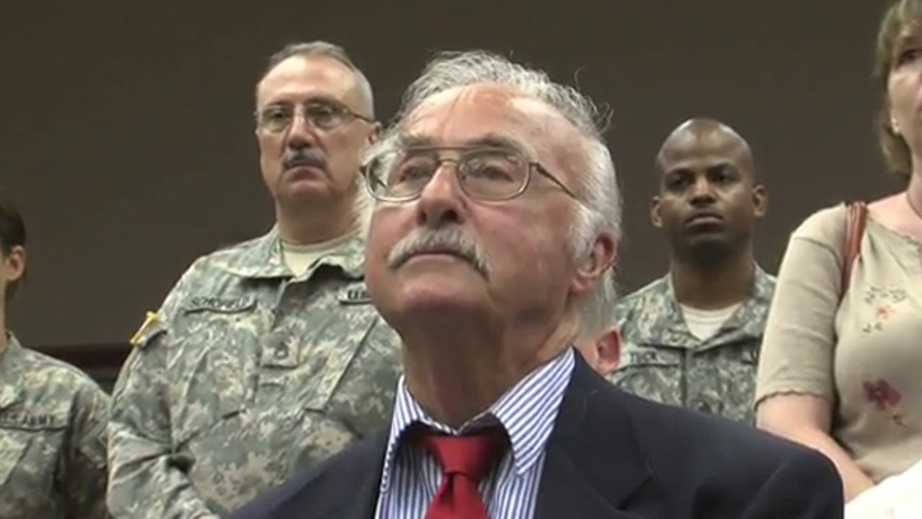 Seen here at a 2009 event honoring New Jersey veterans, Bernard Friedenberg, a 90-year-old World War II medic who took part in the D-Day invasion, visited a local school in Atlantic City on Tuesday to commemorate its 68th anniversary, sharing his experiences with students who hung on his every word. But he will otherwise not mark the day in which he “lost so many friends,” he said. (YouTube)