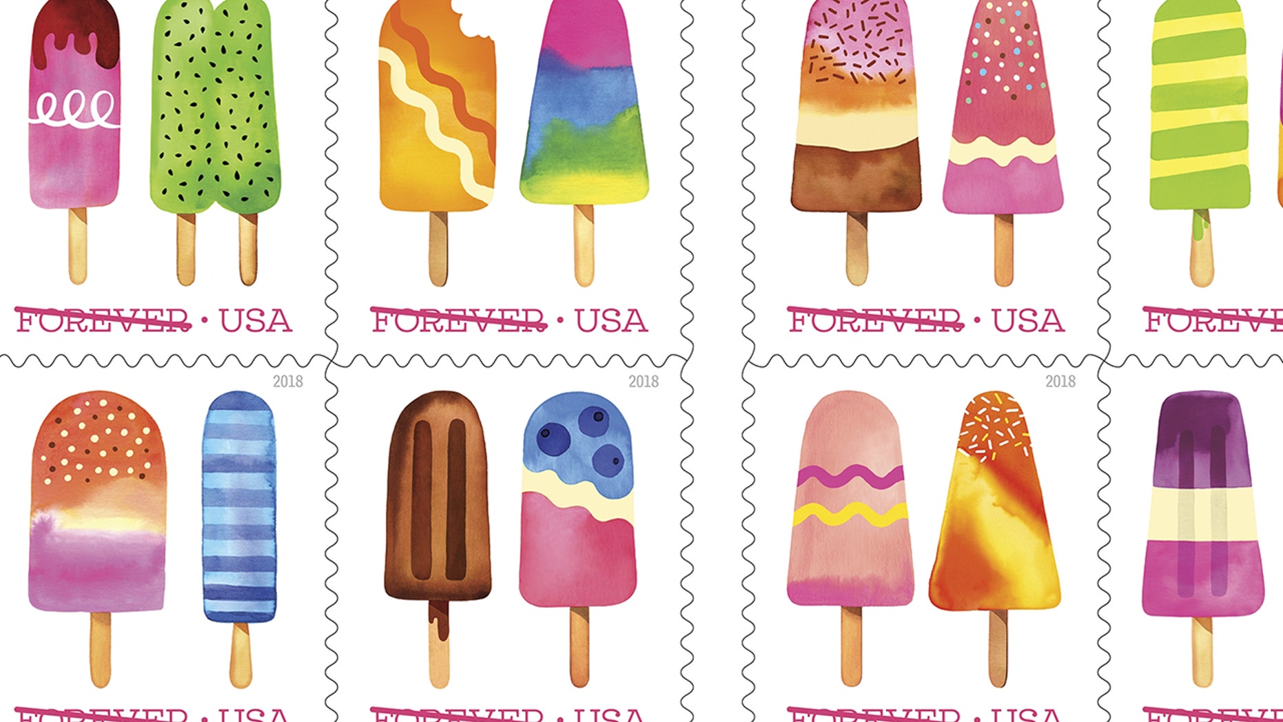 The new “Frozen Treats Forever” line features a plethora of eye-catching ice-cold goodies, including kiwi, watermelon, blueberry, and strawberry fruit bars, plus chocolate, root beer, and cola ice cream pops.