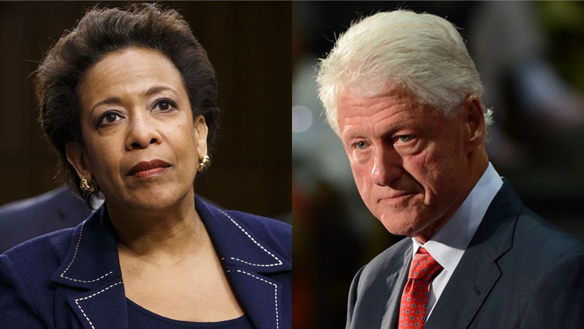Former President Bill Clinton (right) was “offended” by the widespread criticism of his June 2016 tarmac meeting with then-Attorney General Loretta Lynch (left)