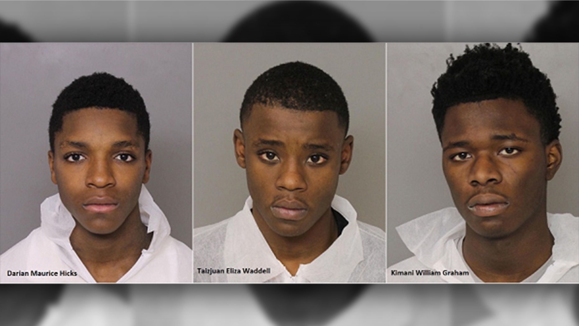 Darian Maurice Hicks, Taizjuan Eliza Waddell and Kimani William Graham were charged after allegedly assaulting and carjacking Jim Willinghan, 69.