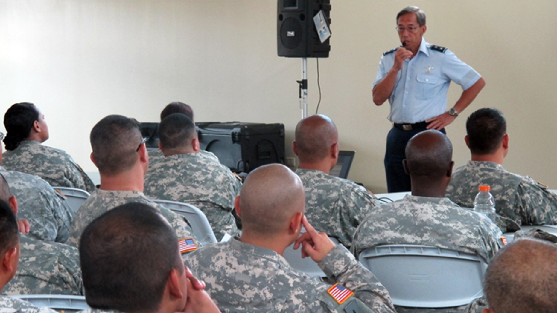 FILE: July 1, 2013: Hawaii National Guard soldiers and airmen learn about about furloughs in Kapolei, Hawaii.