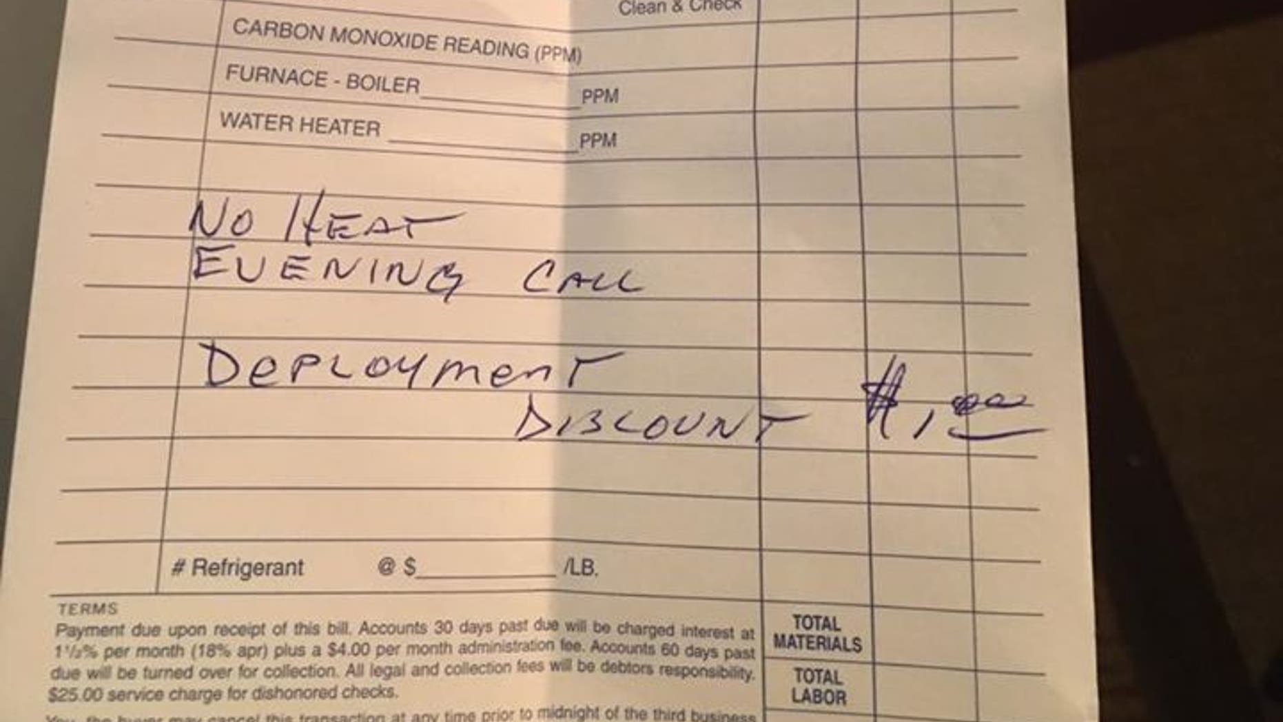 Bridget Stevens' repair bill came to just $1, thanks to a hefty "deployment discount."