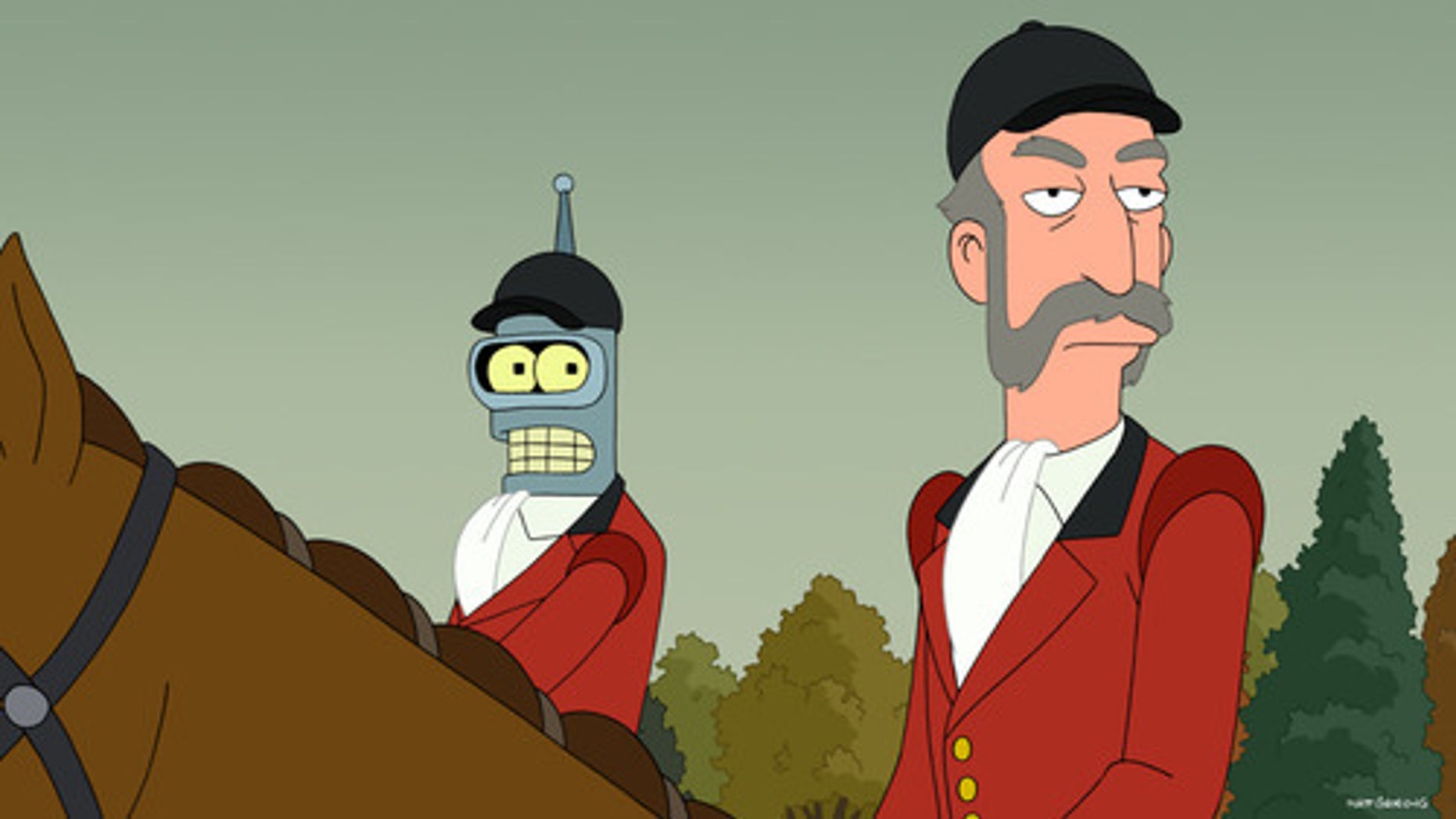 "Star Trek: The Next Generation" alum Patrick Stewart plays a character called the Huntmaster (right) in a season seven episode of "Futurama."