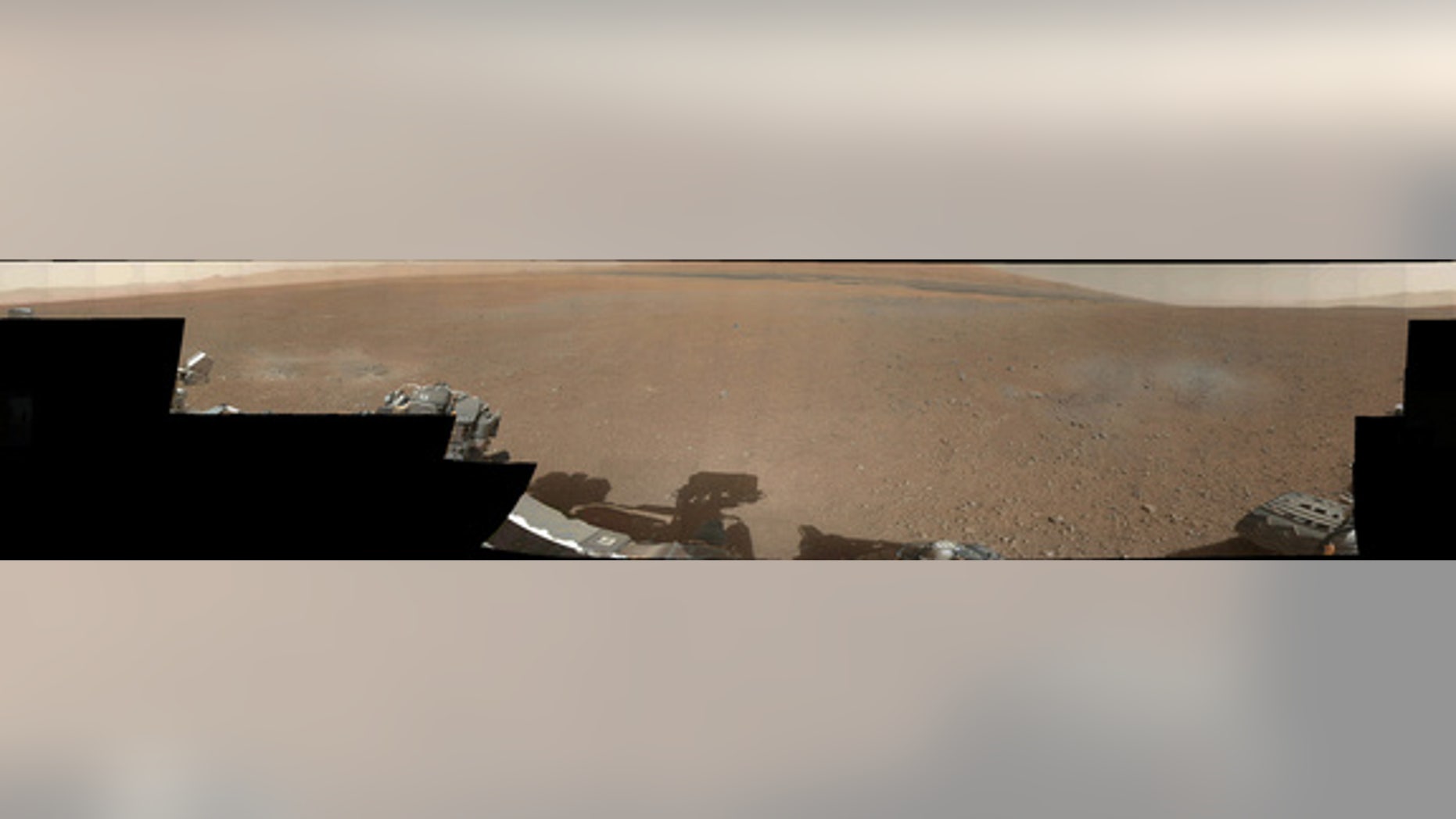 This is the first 360-degree panorama in color of the Gale Crater landing site taken by NASA's Curiosity rover. The panorama was made from thumbnail versions of images taken by the Mast Camera. The images were taken late Aug. 8 PDT (Aug. 9 EDT)