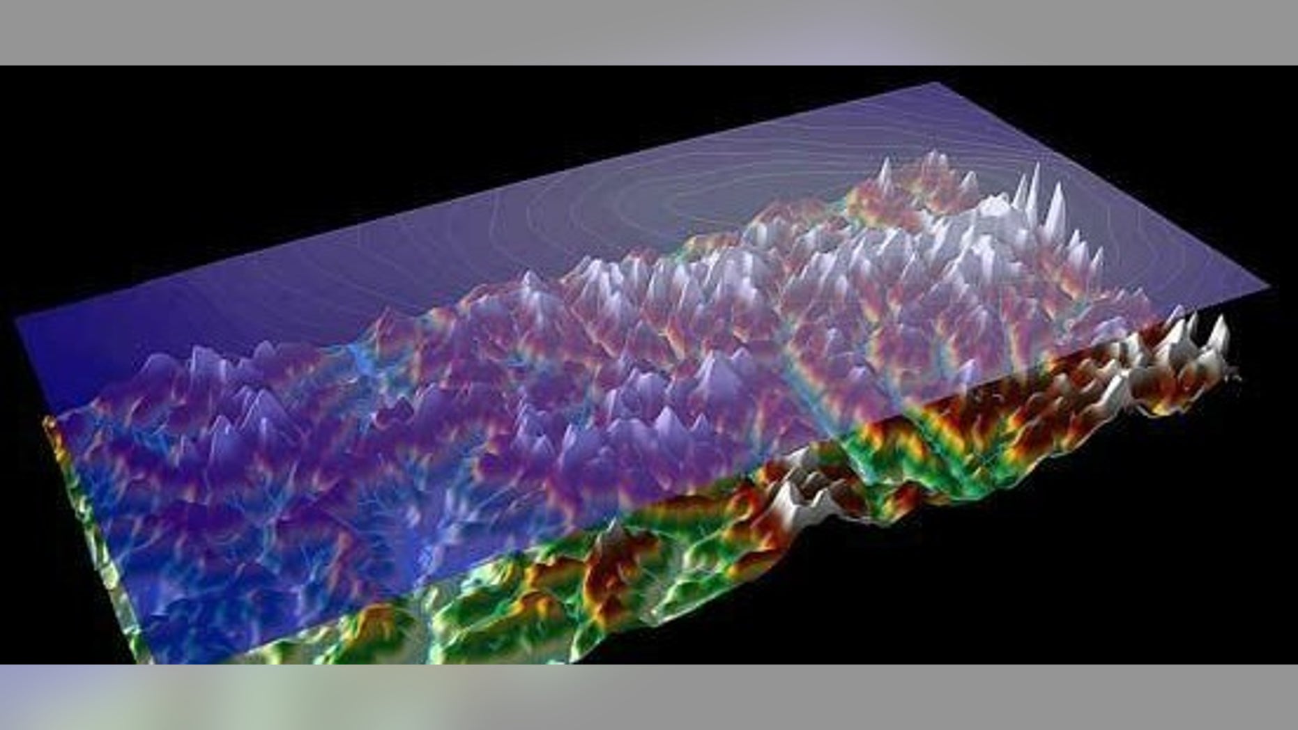 Airborne imaging technology allowed scientists to see the rugged topography of the Gamburtsev Mountains, hidden entirely beneath the ice sheet.