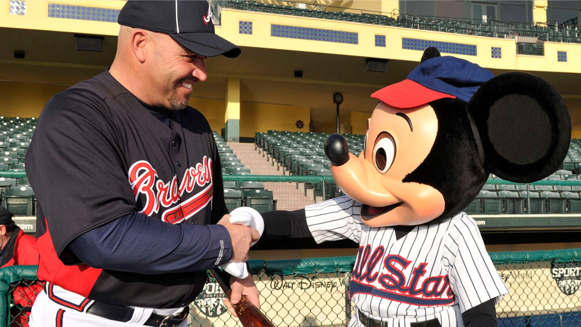 In Orlando, with Mickey Mouse and the Atlanta Braves.