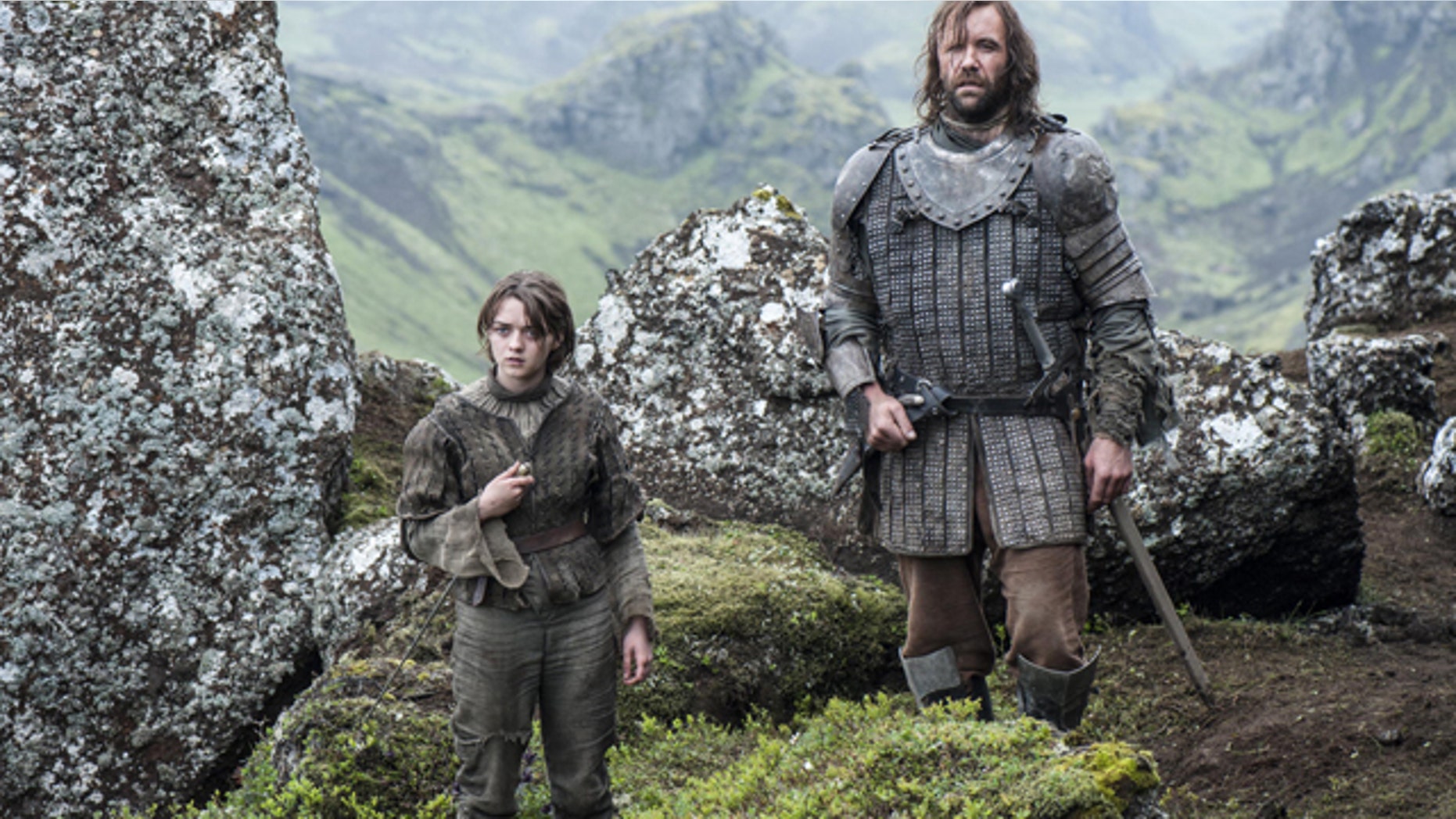 Arya Stark (Maisie Williams) and The Hound (Rory McCann) on HBO's 'Game of Thrones' (Courtesy HBO)