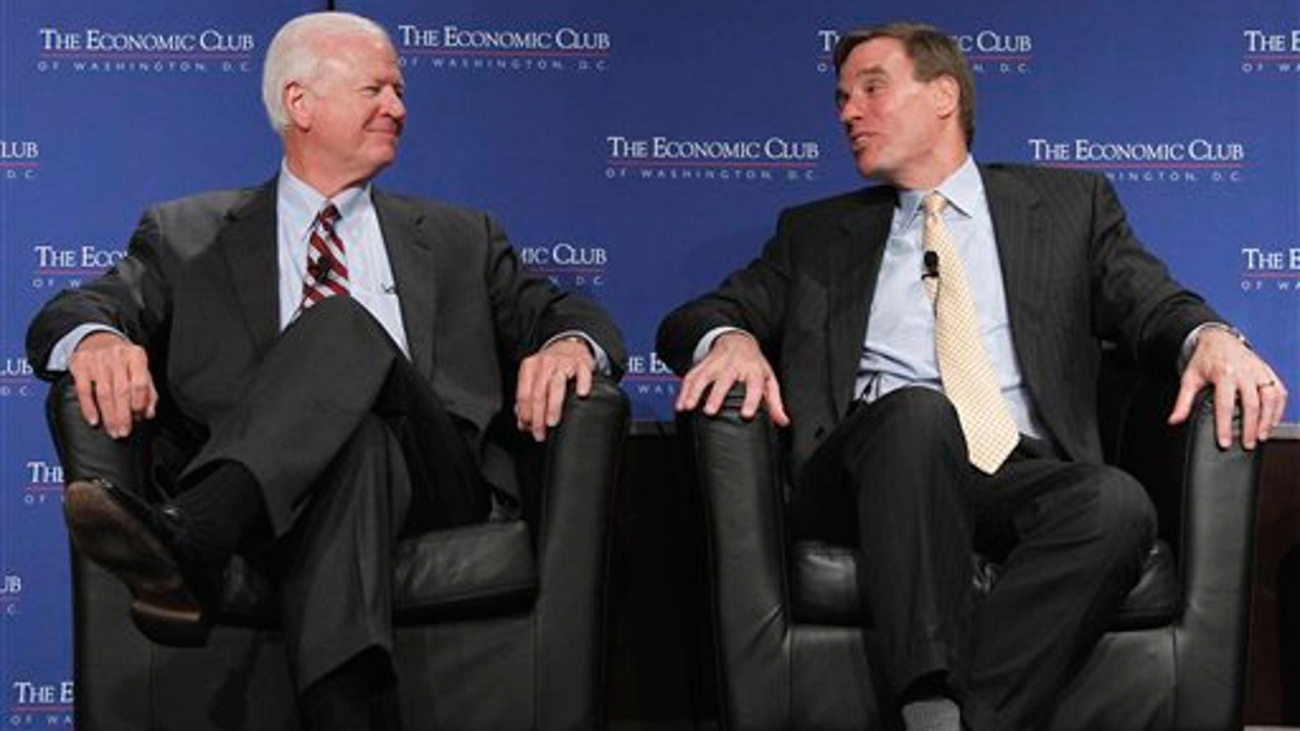 June 8: Sen. Saxby Chambliss, R-Ga. and Sen. Mark Warner, D-Va., members of "The Gang of Six" participate in a discussion on the federal budget, deficit reduction and the debt ceiling during a luncheon of the Economic Club in Washington, D.C.