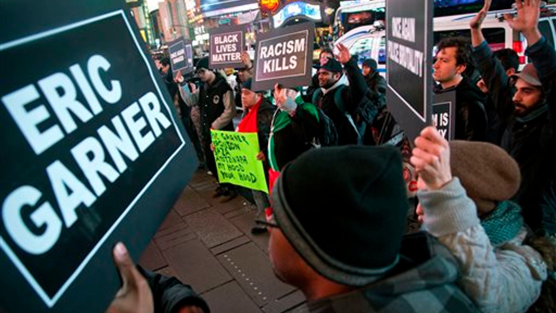 Protesters in Times Square on Dec. 3, 2014, in New York.