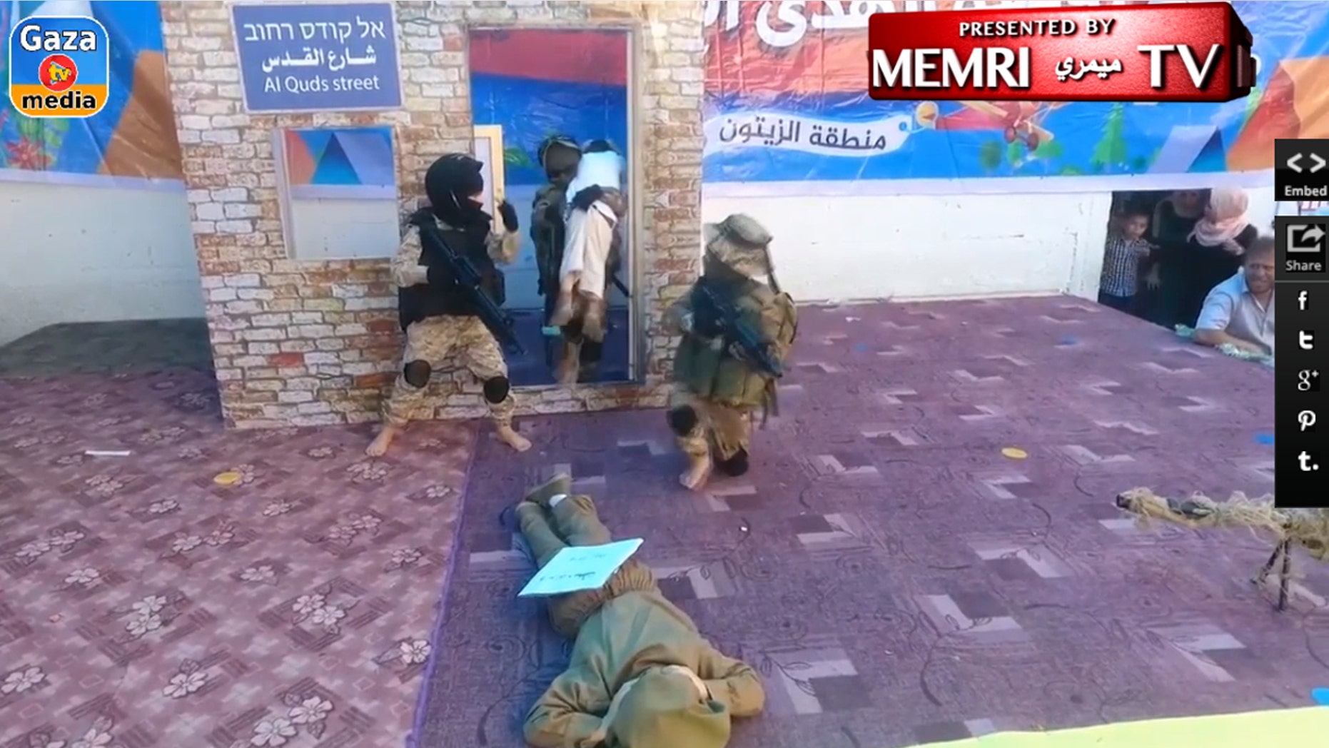 The video purportedly was recorded during a ceremony in May at the Al-Hoda preschool in Gaza.