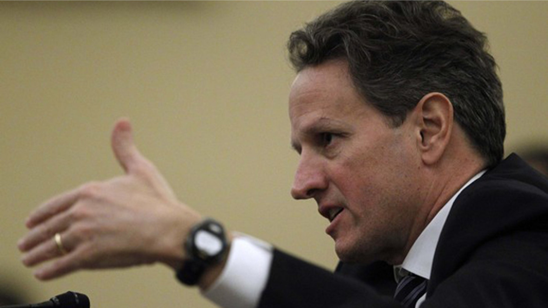 Treasury Secretary Tim Geithner testifies at a House Ways and Means Committee hearing on Capitol Hill Feb. 15.