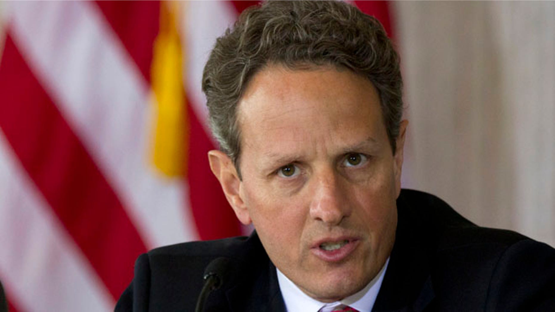 April 3, 2012: Treasury Secretary Timothy Geithner speaks at the Treasury Department in Washington.