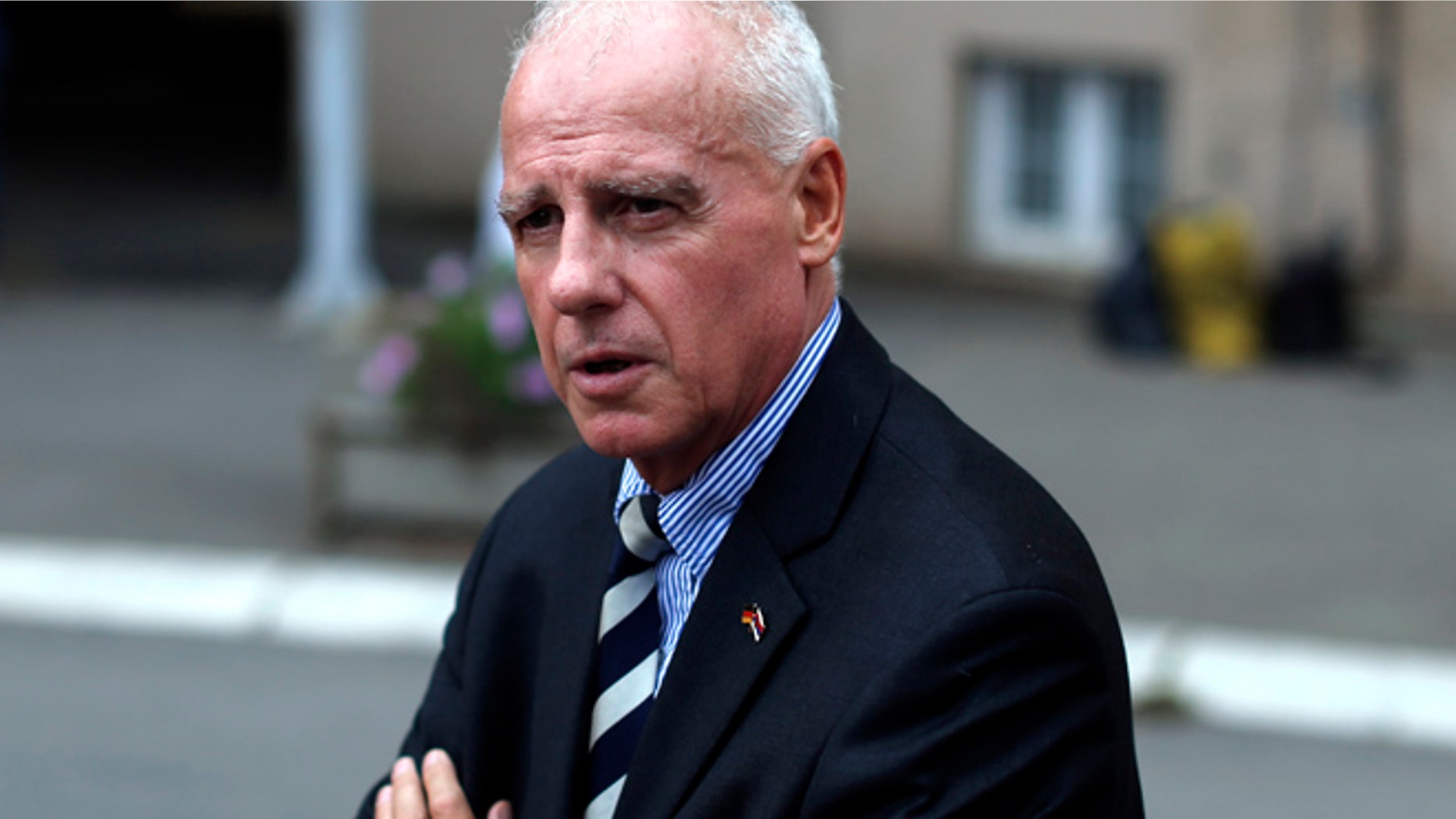 Sept. 13: Heinz Wilhelm, the German ambassador to Belgrade, exits Belgrade Emergency Room after paying a visit to a German man assaulted earlier in Belgrade, Serbia.