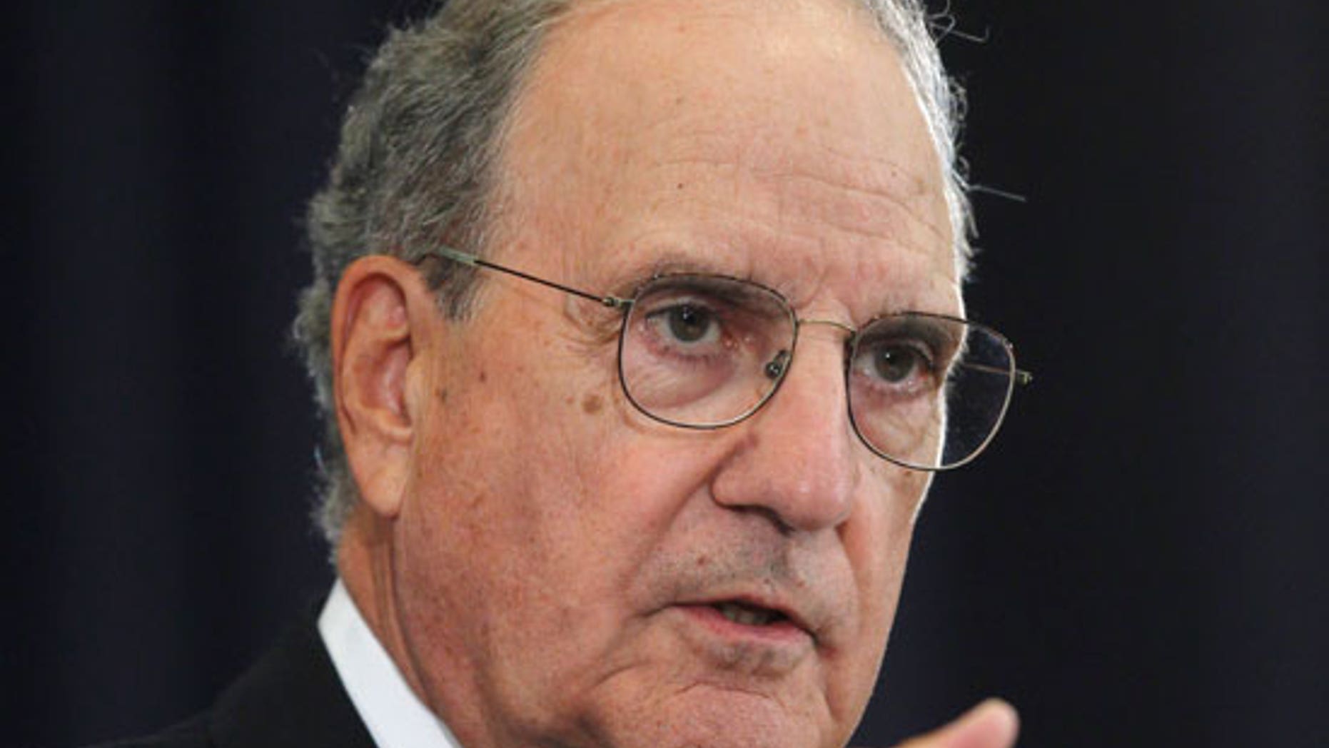 In this Sept. 2, 2010 file photo, Special Envoy for Middle East Peace George Mitchell briefs reporters the State Department in Washington. AP sources say that Mitchell plans to resign.