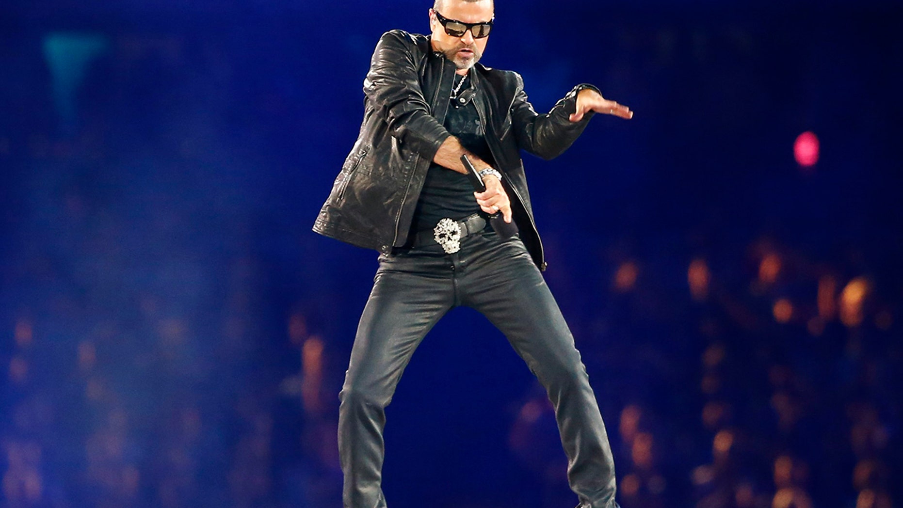 George Michael performs at the closing ceremony of the London 2012 Olympic Games at the Olympic stadium August 12, 2012.