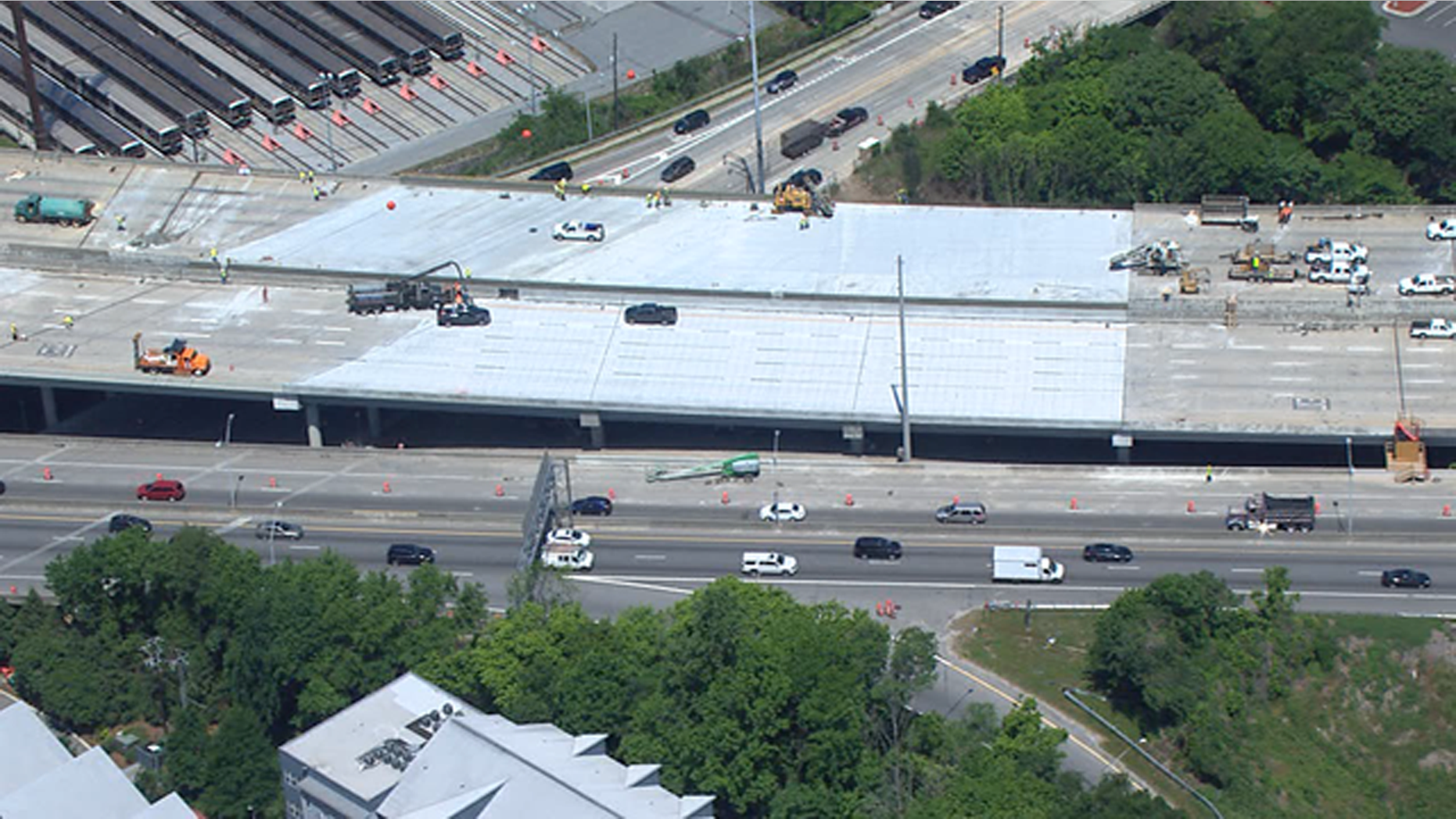 The rebuilt Interstate 85 overpass in Atlanta.