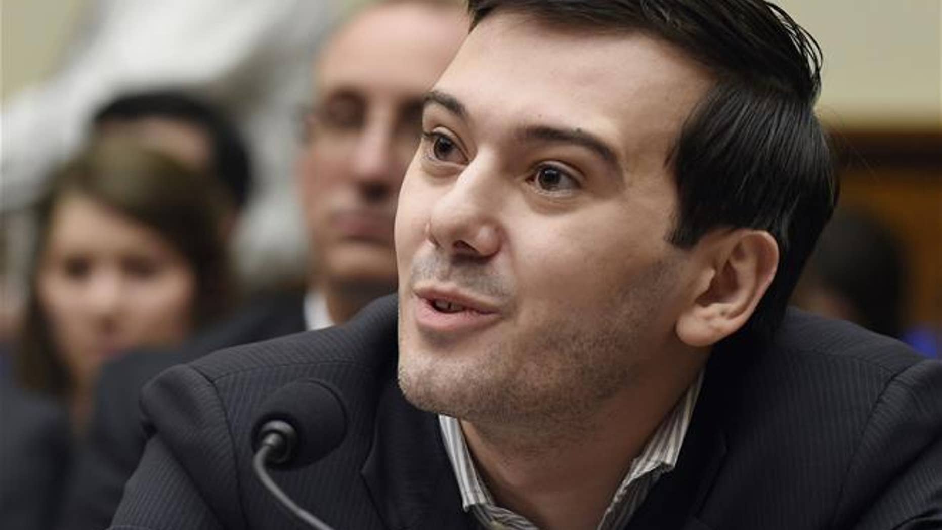 In this Feb. 4, 2016 file photo, pharmaceutical chief Martin Shkreli speaks on Capitol Hill in Washington during a House Committee on Oversight and Reform Committee hearing (AP Photo/Susan Walsh, File).