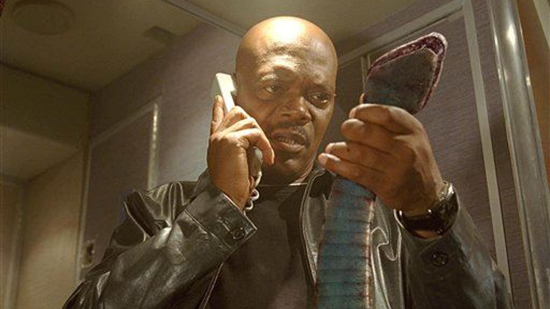 Samuel L. Jackson in a scene from "Snakes On A Plane."