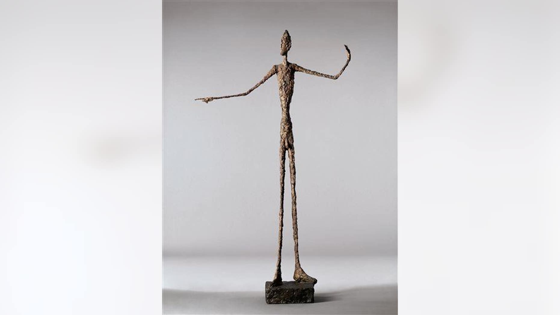 A file photo of Alberto Giacometti’s life-size “Pointing Man."