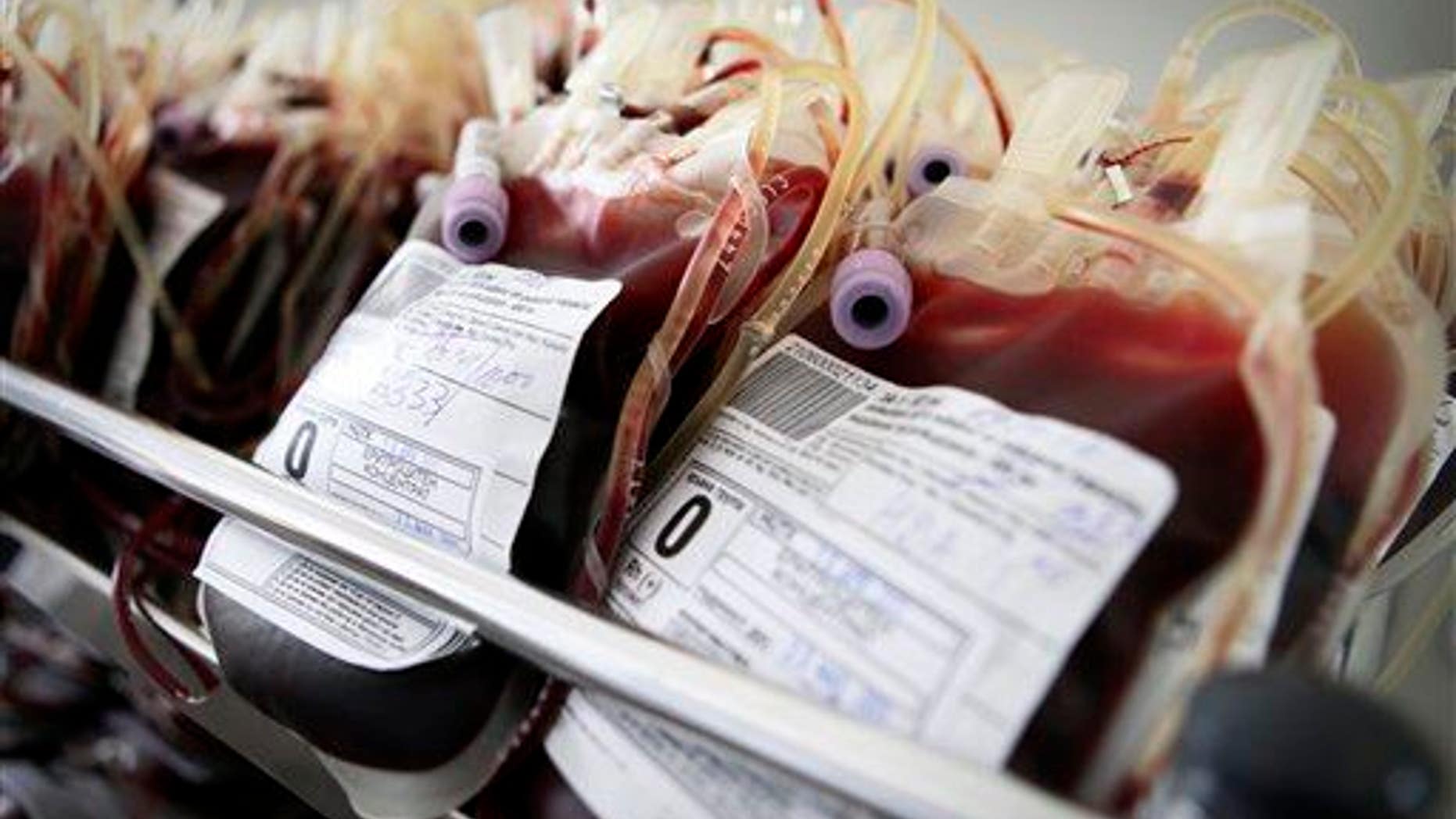 A file photo of blood units prepared for storage (AP Photo/Valentina Petrova).