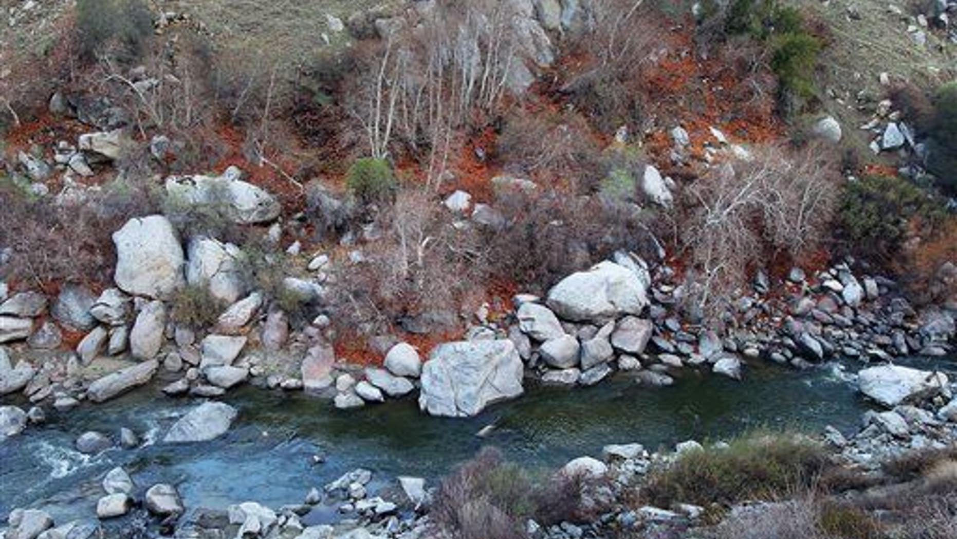 A file phote of the Kern River. It's running dangerously high now because of winter melt in California.