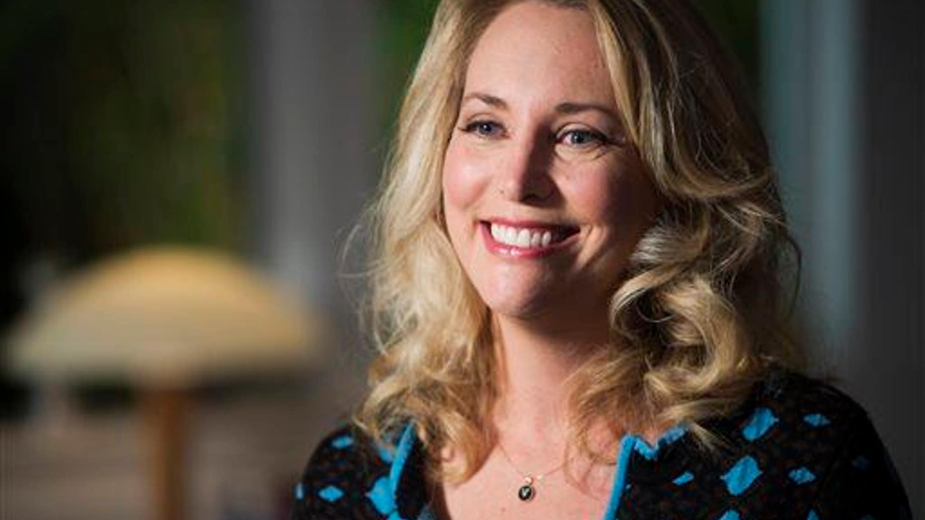 Former United States CIA Operations Officer Valerie Plame Wilson is interviewed on the set of "Makers: Women Who Make America," filmed in Venice, Calif.