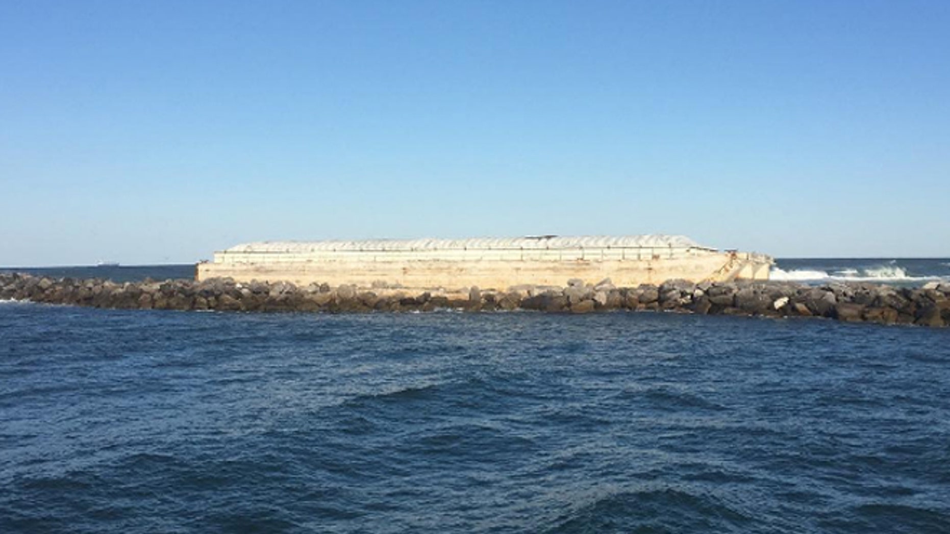 The ghost ship washed ashore at St. Andrews State Park in Florida.