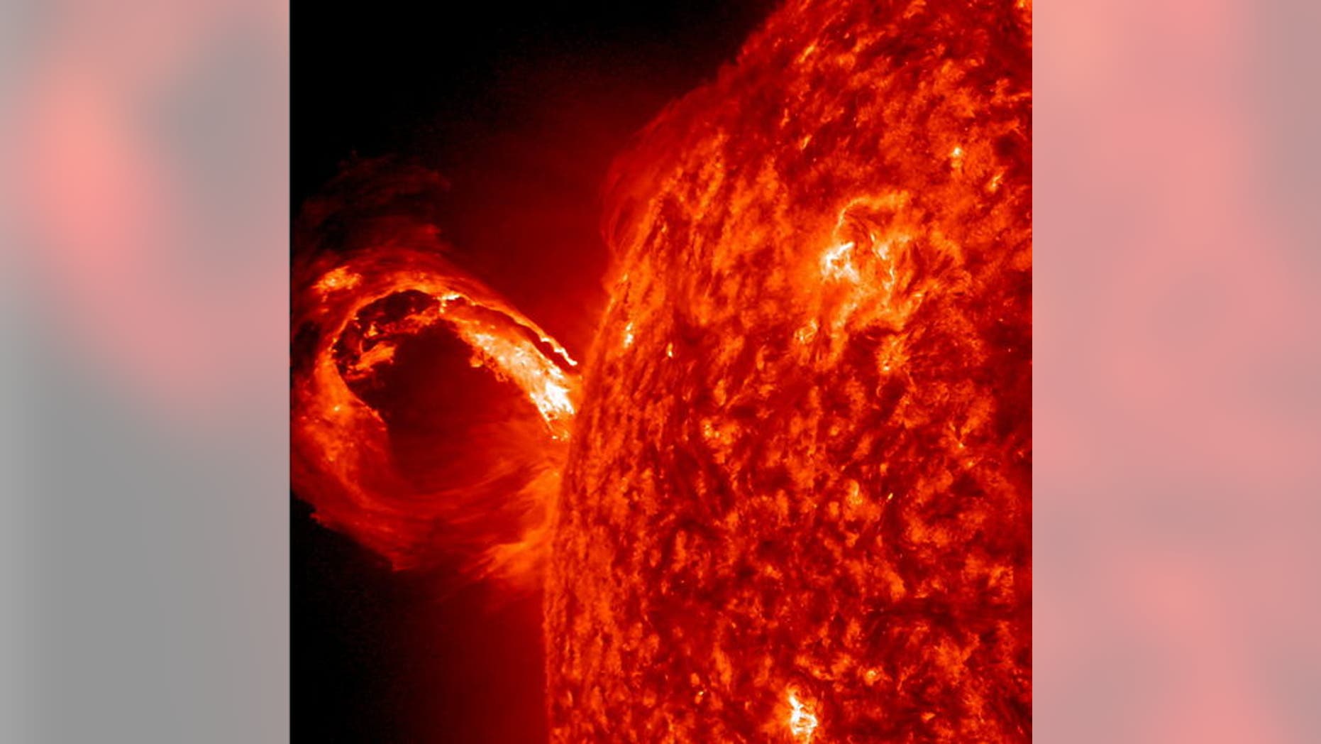 A coronal mass ejection (CME) erupted from just around the edge of the sun on May 1, 2013, in a gigantic rolling wave. CMEs can shoot over a billion tons of particles into space at over a million miles per hour. This CME occurred on the sun’s l