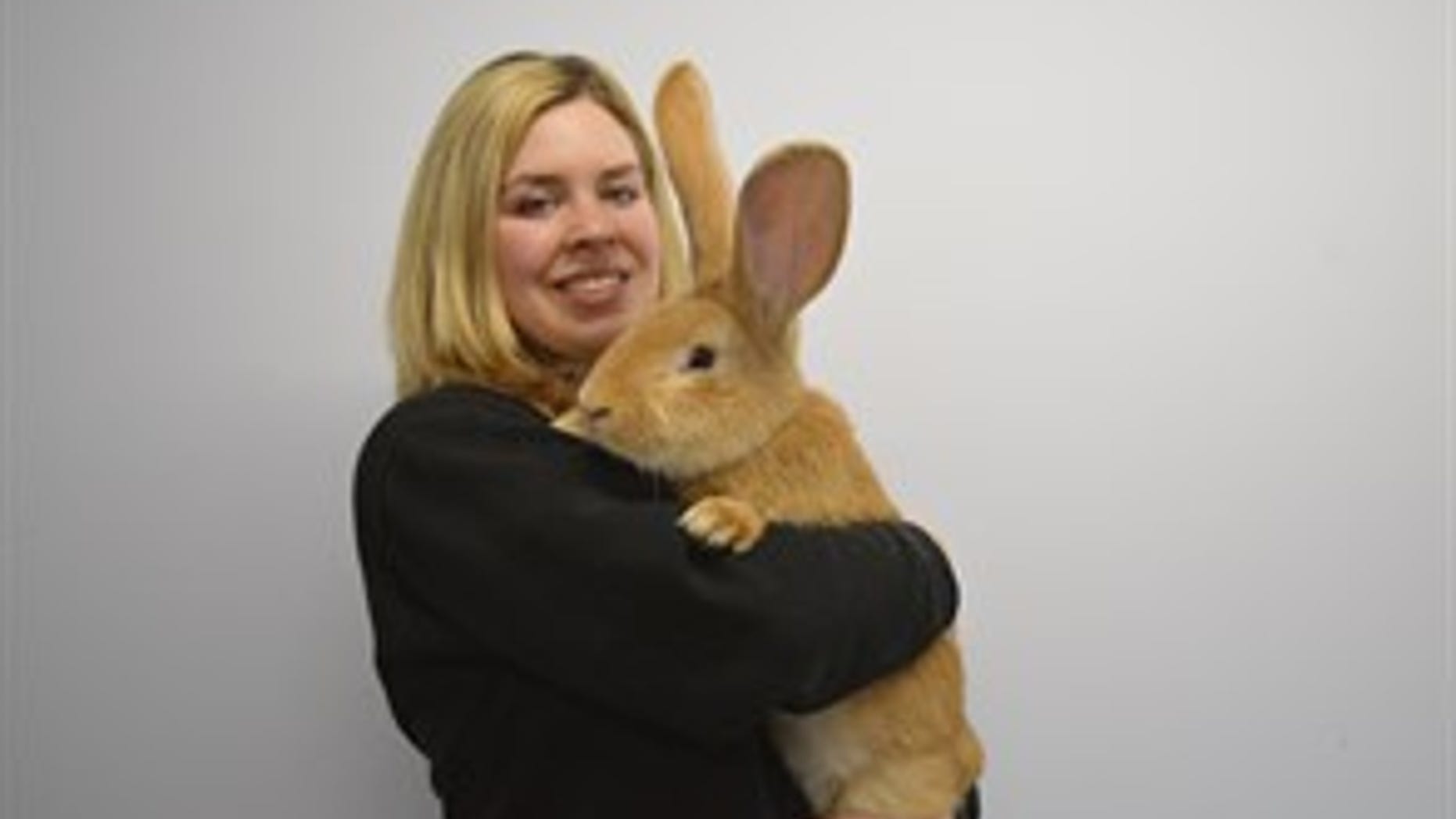 Atlas with SPCA Animal Care Assistant Emma Calder (SPCA).