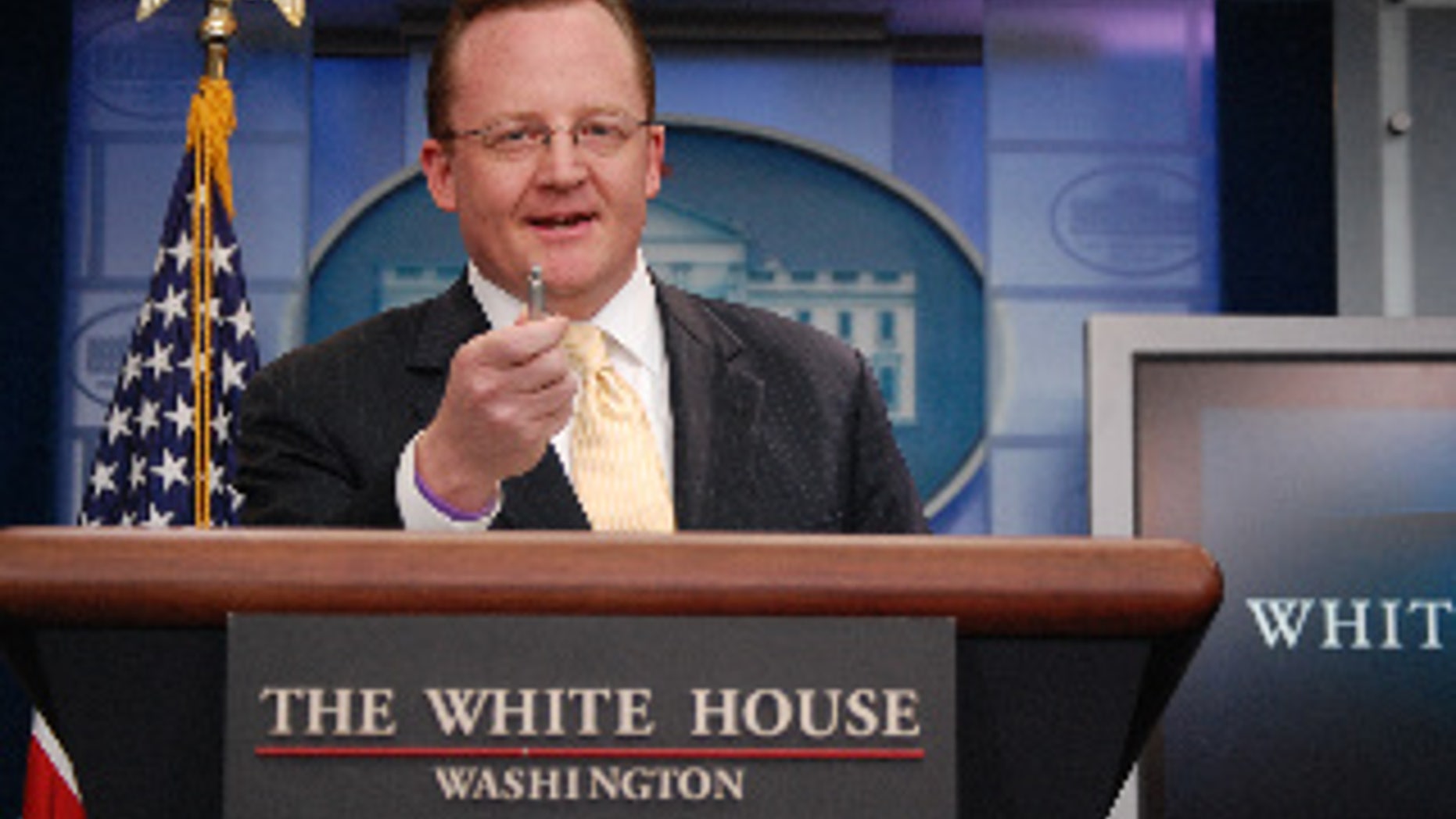 Robert Gibbs in the White House Briefing Room