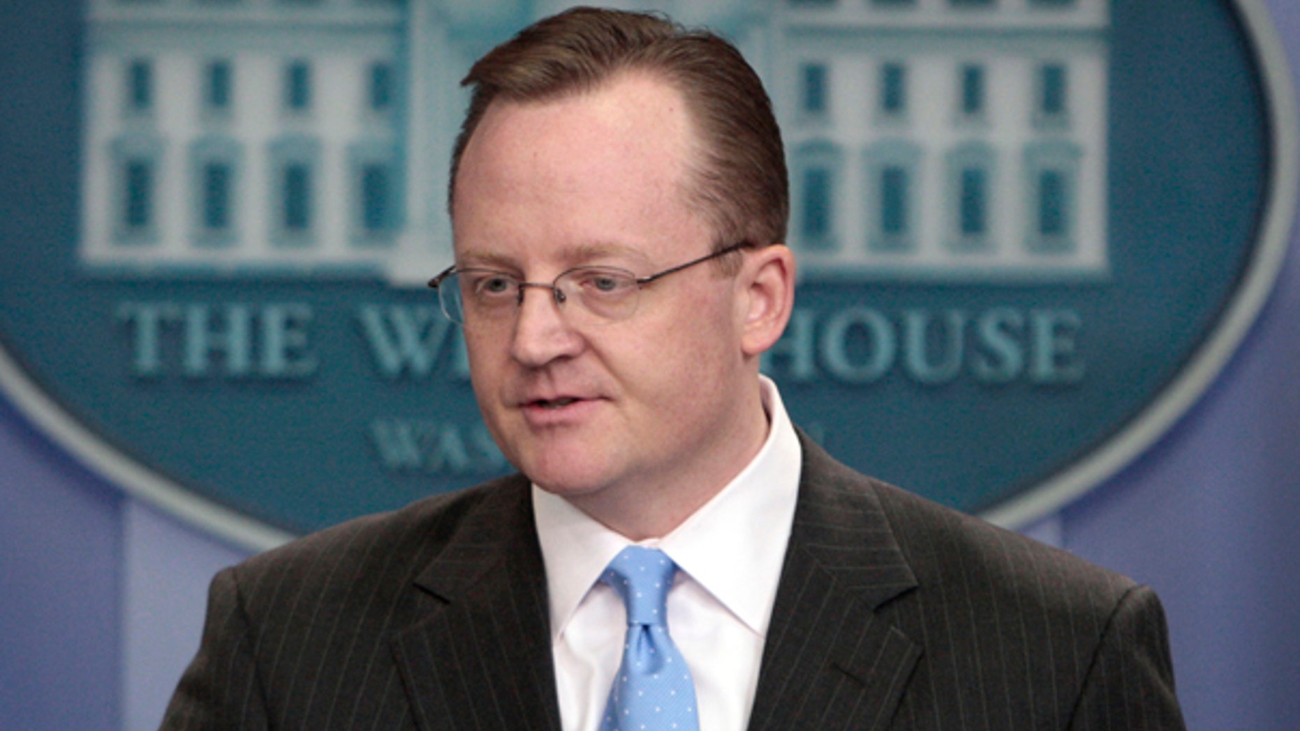 Monday: White House Press Secretary Robert Gibbs speaks at his daily press briefing. (AP Photo)