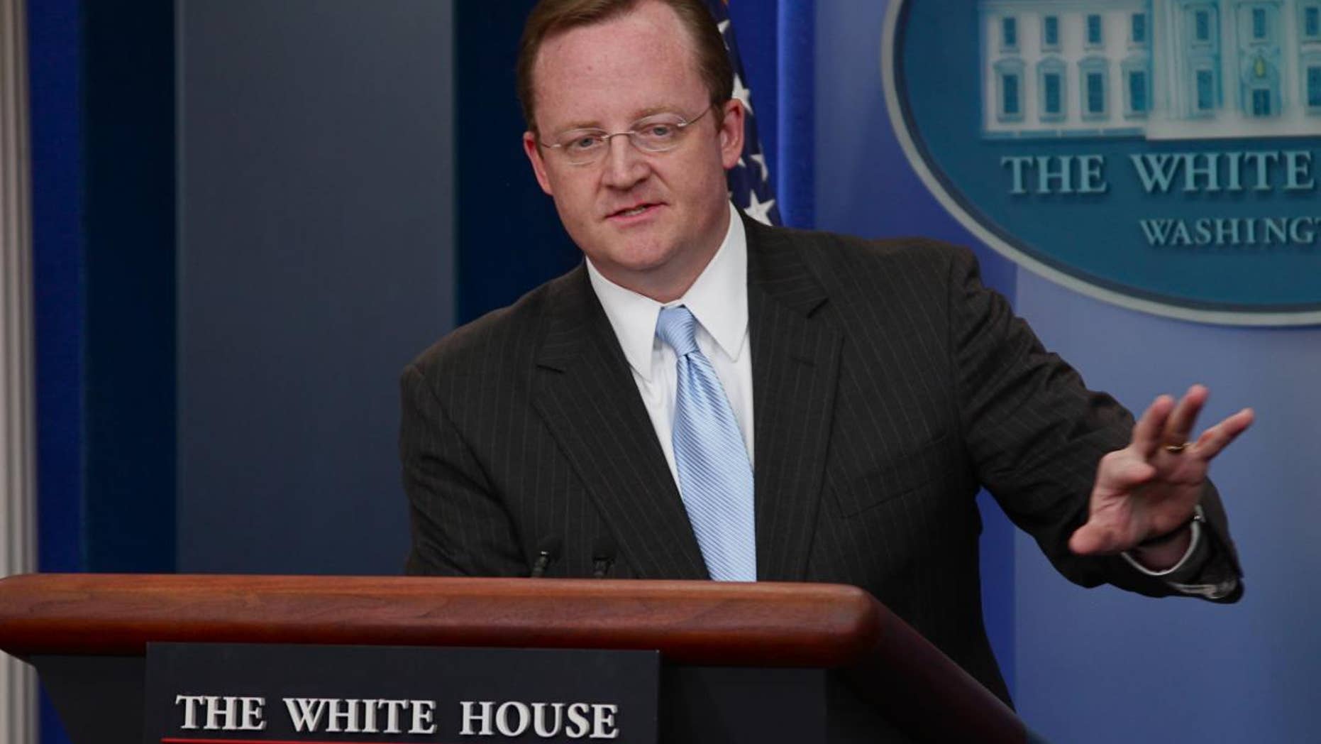White House Press Secretary Robert Gibbs delivers his daily briefing Friday. (Fox News Photo)