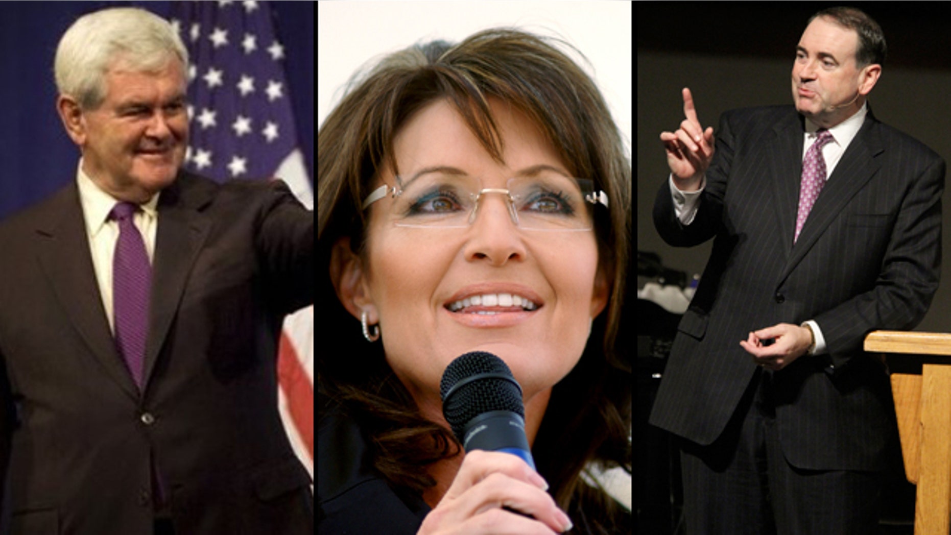 Newt Gingrich, Sarah Palin and Mike Huckabee are among the likely GOP presidential hopefuls staking out a position on the Obama tax deal. (AP)