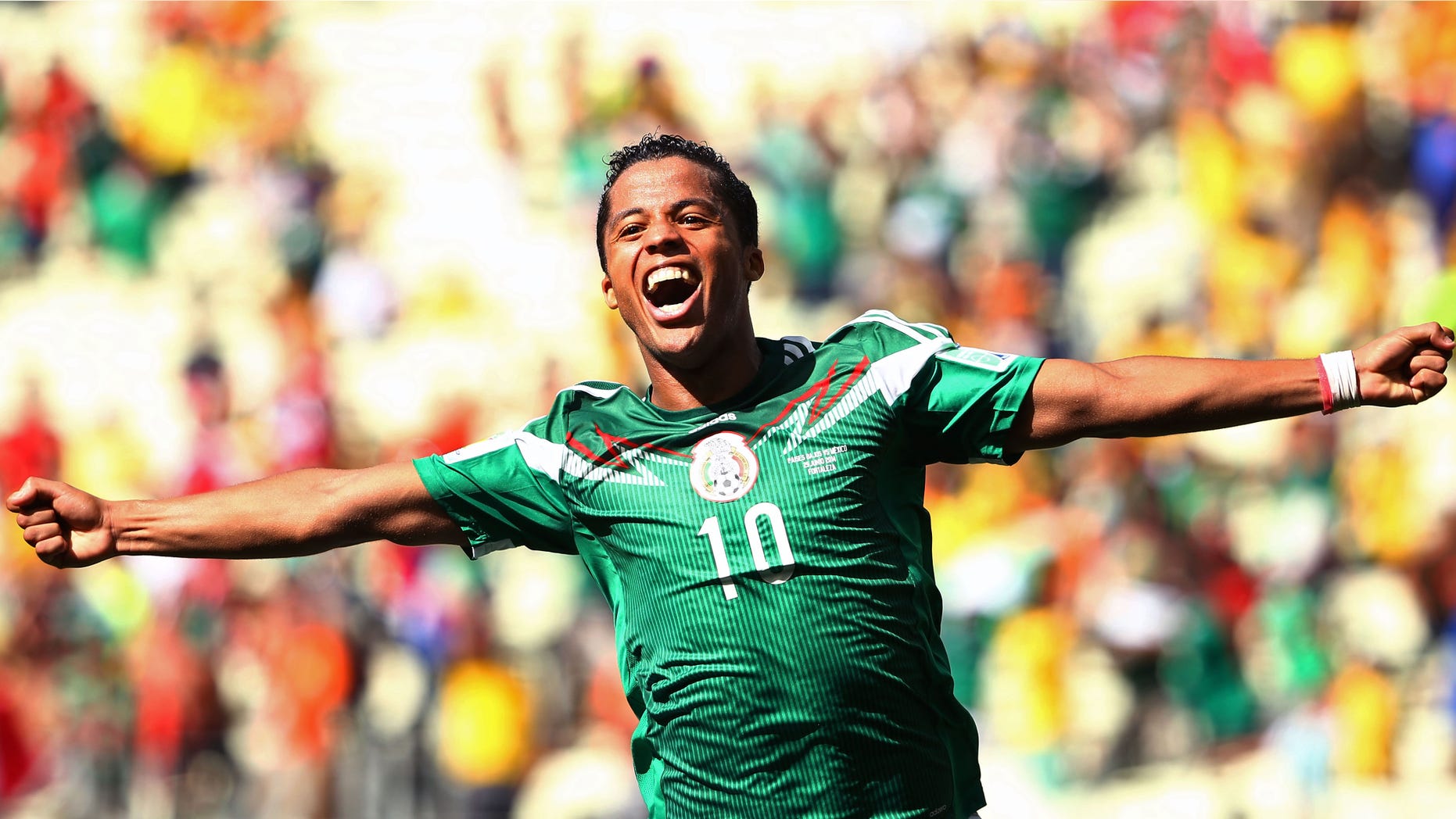 Giovani dos Santos during the 2014 FIFA World Cup Brazil Round of 16 in Fortaleza, Brazil.