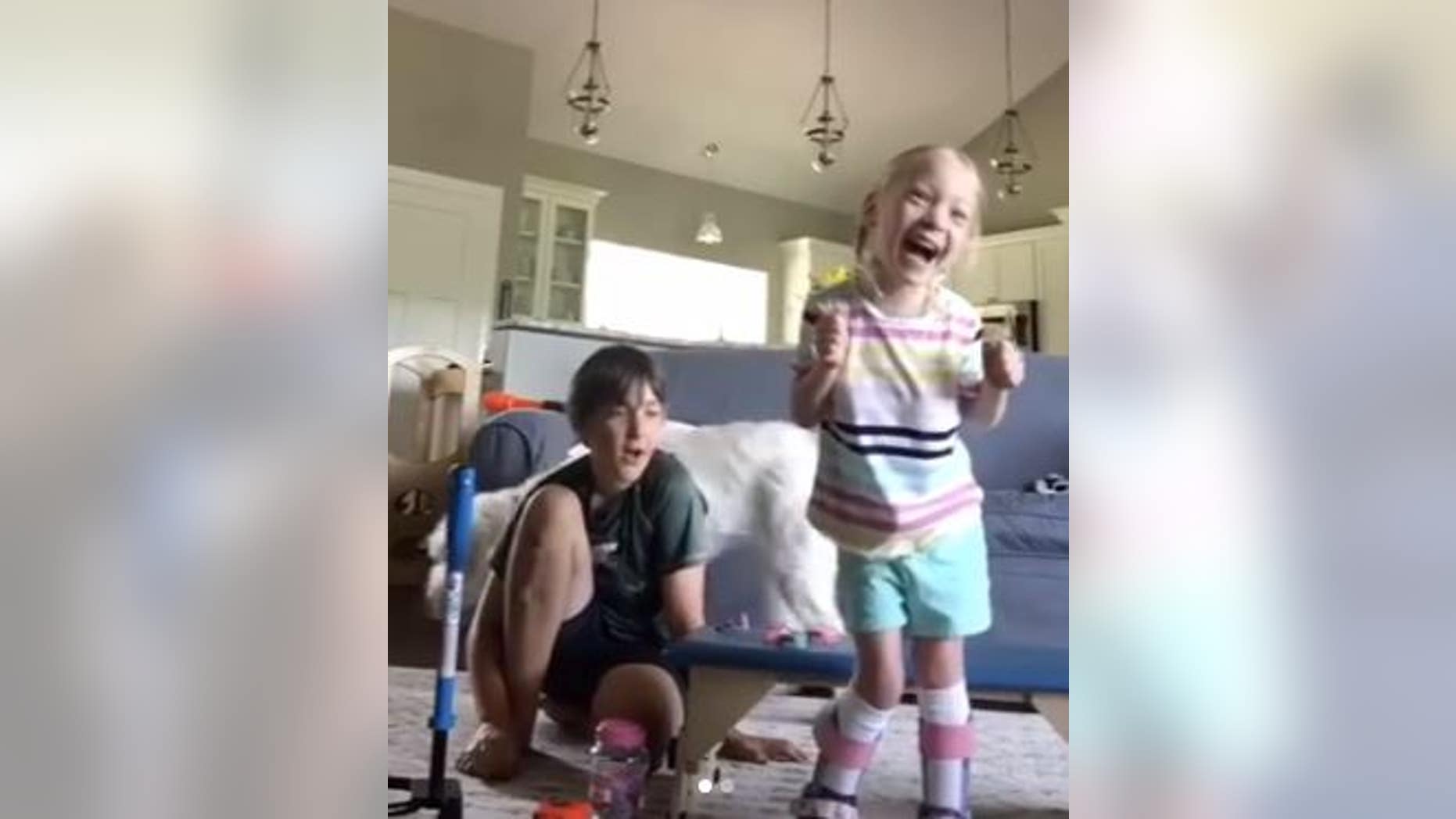 A little girl with cerebral palsy took her first steps this week, and her reaction was priceless.