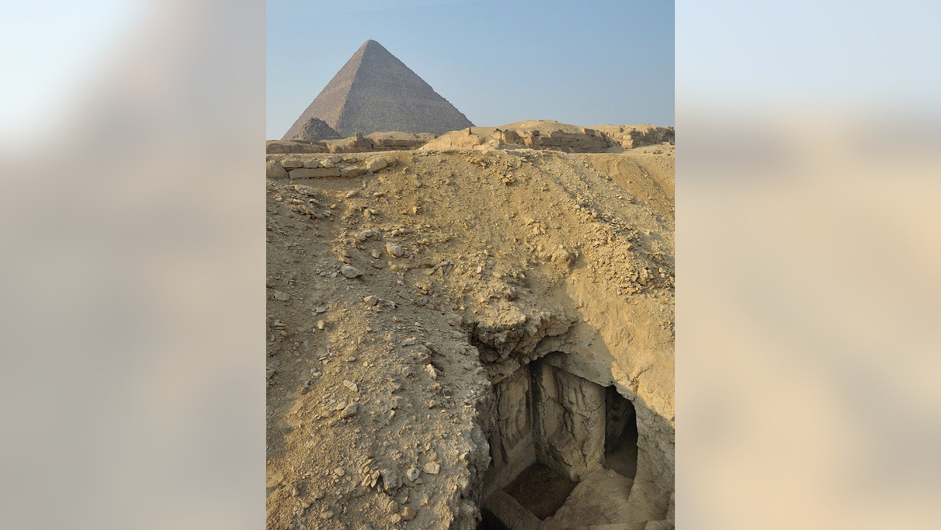 A painting discovered in the tomb of a priest, just 1,000 feet from the Great Pyramid at Giza in Egypt depicts scenes of ancient life.