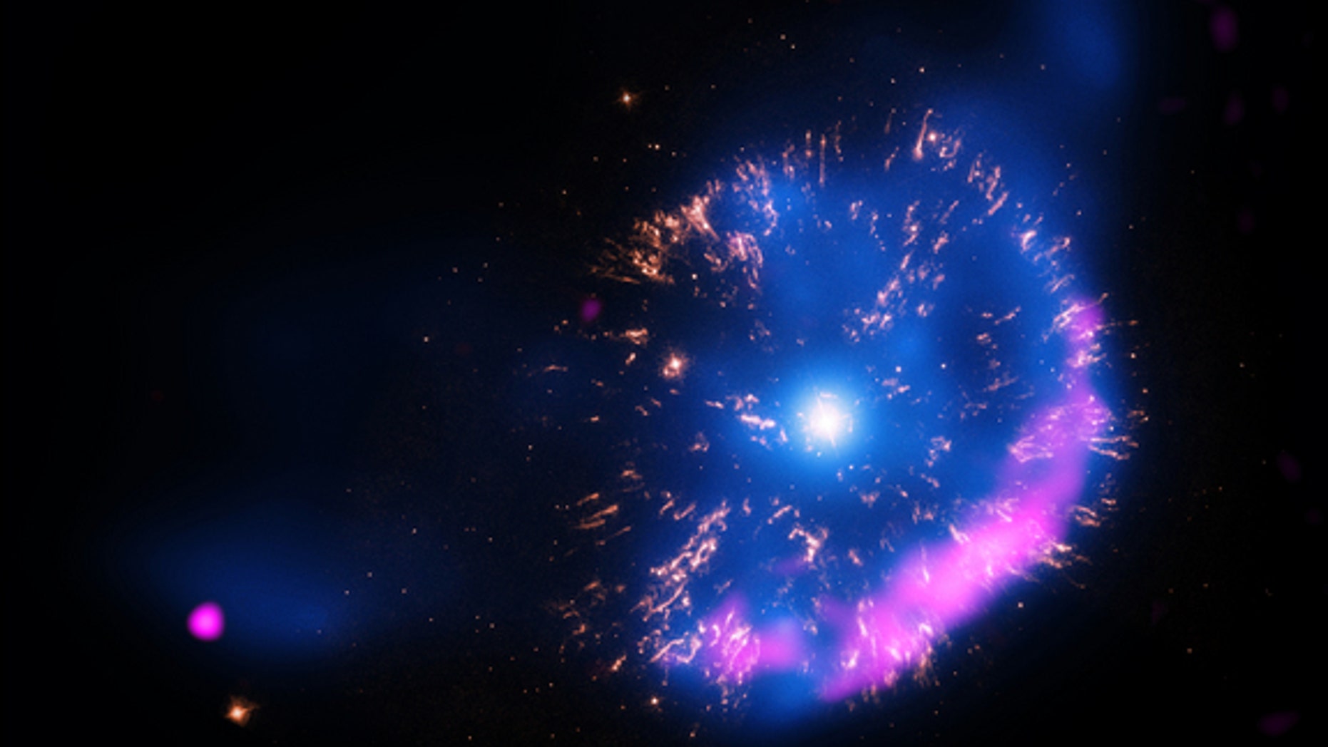 The classical nova remnant GK Persei, as seen by NASA's Chandra X-ray Observatory.