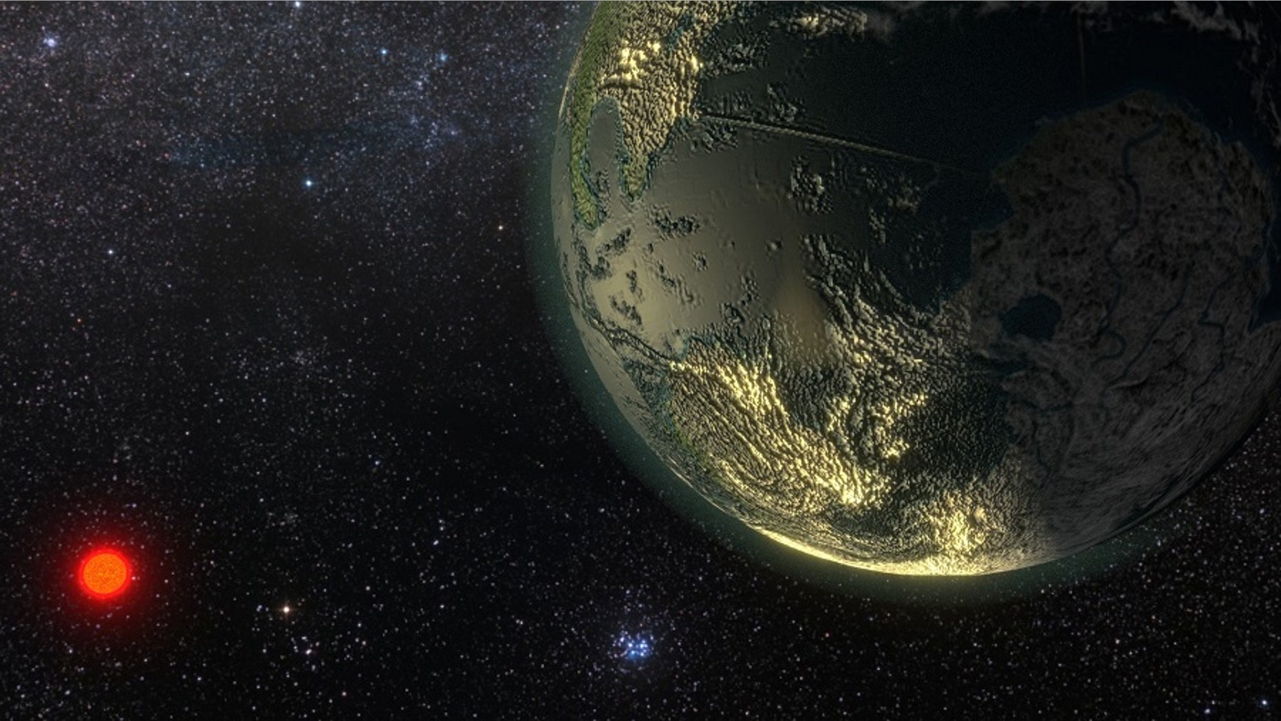 Artist’s concept of the probable planet orbiting a star called Gliese 411, or GJ 411. (Courtesy of Ricardo Ramirez)