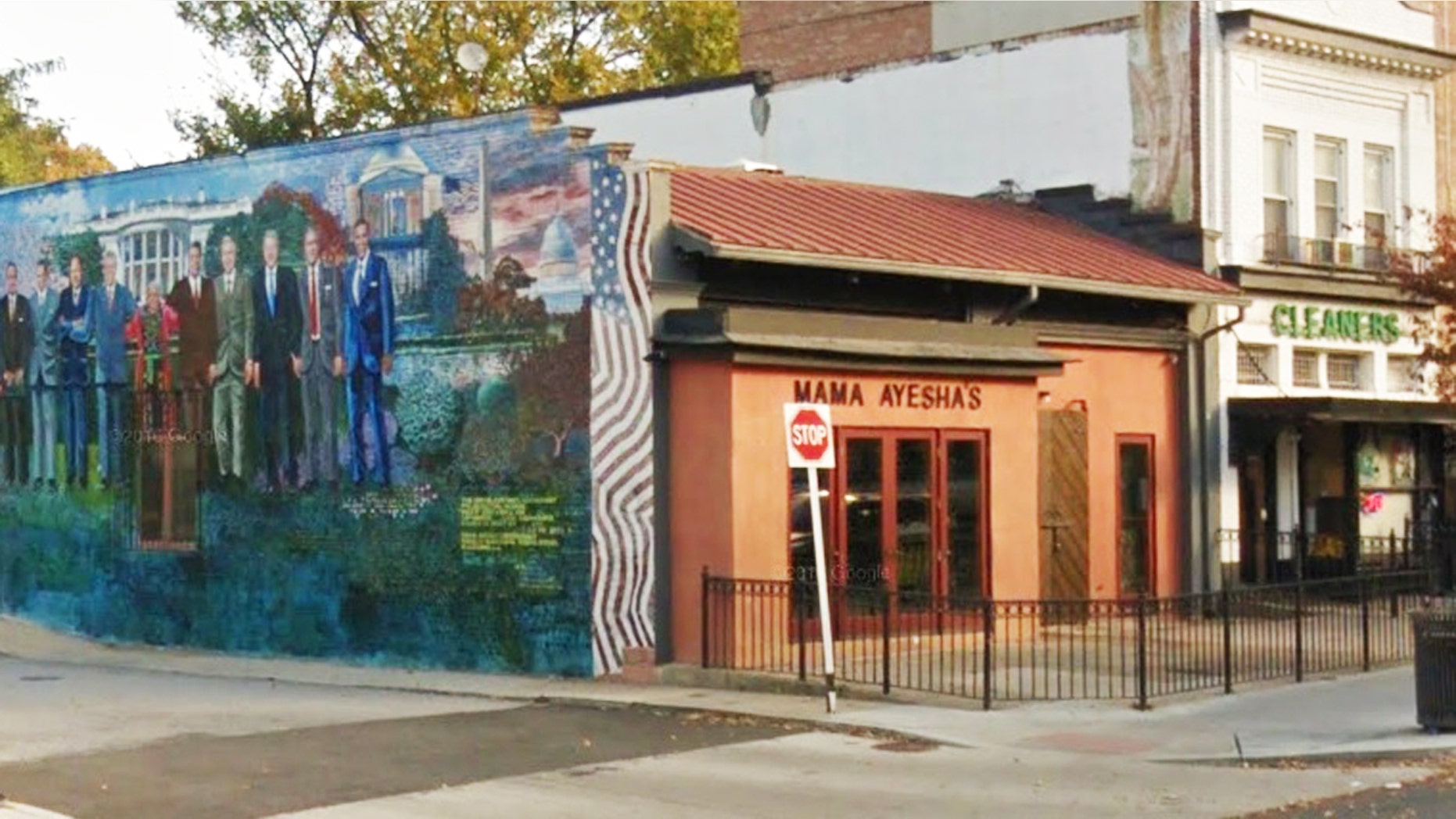 Mama Ayesha’s restaurant in D.C.'s trendy Adams Morgan neighborhood serves Middle Eastern cuisine.